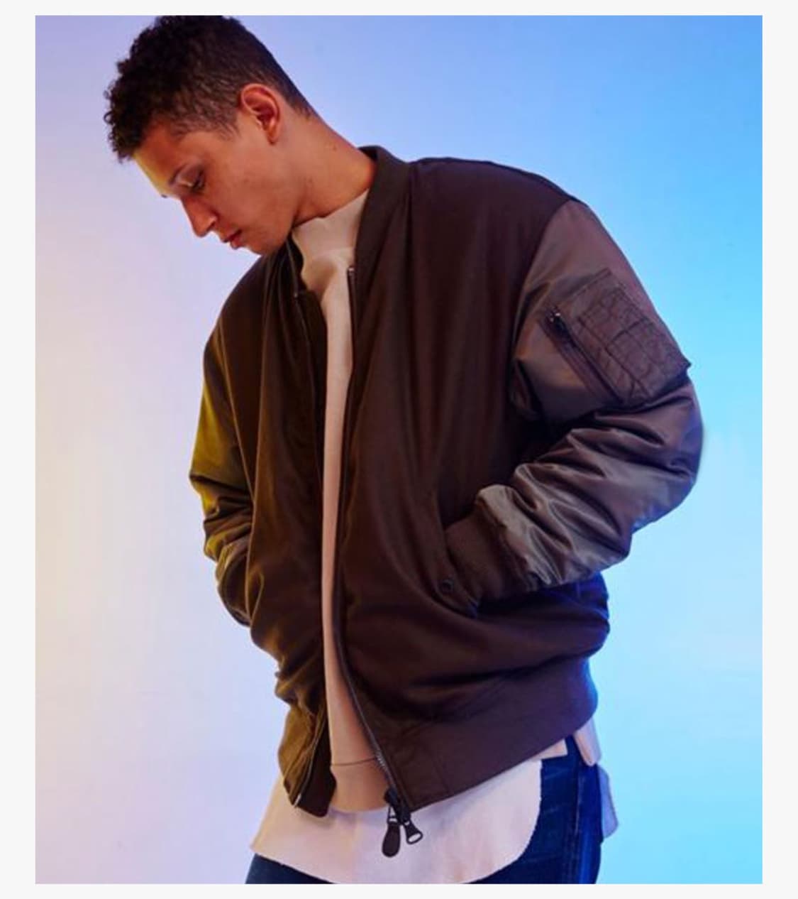 MONKEY TIME - NYLON FLANNEL COMBI MA-1 상품이미지3