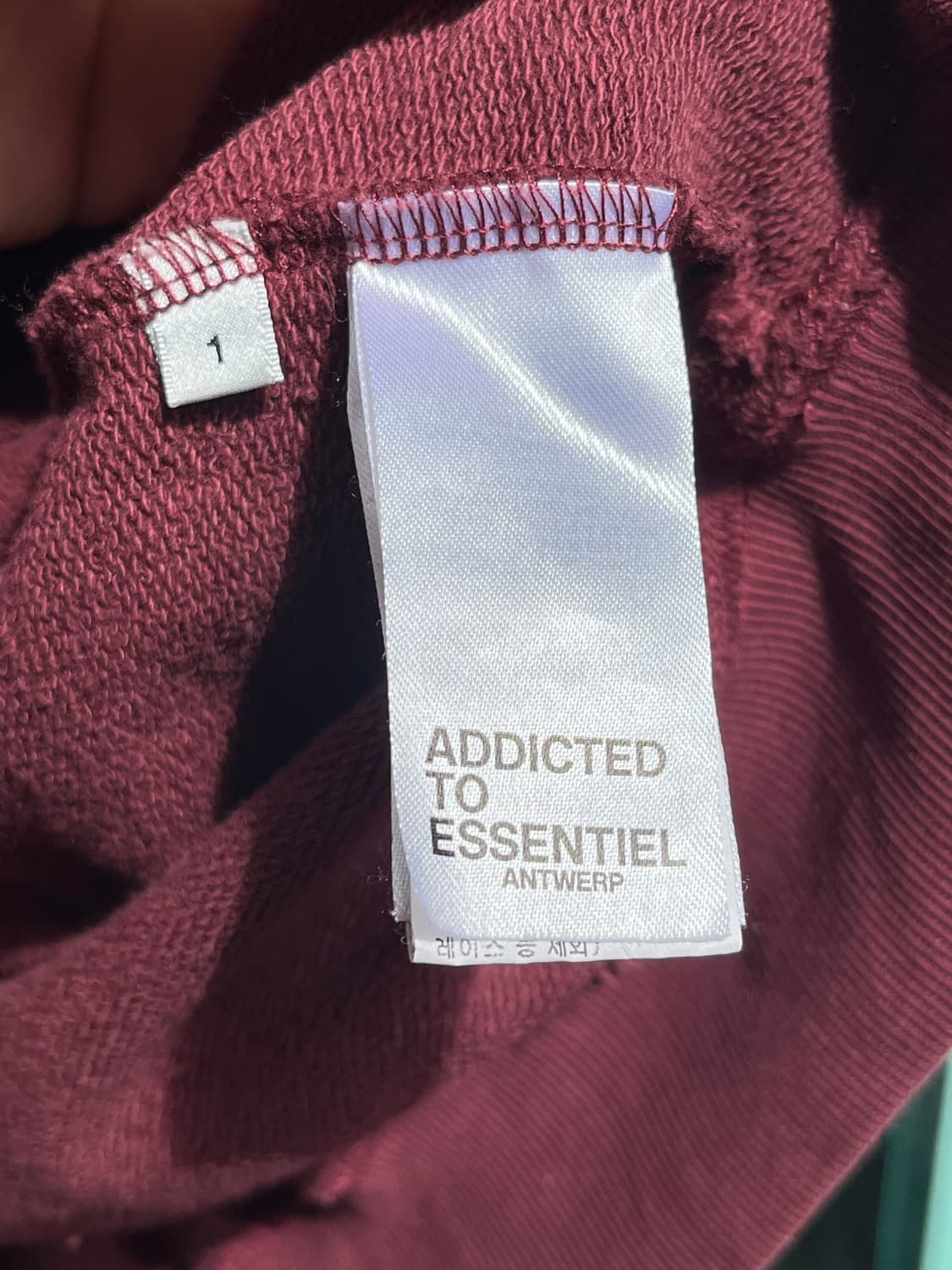 Essentiel Antwerp 버건디 저지 후드티 1 상품이미지5