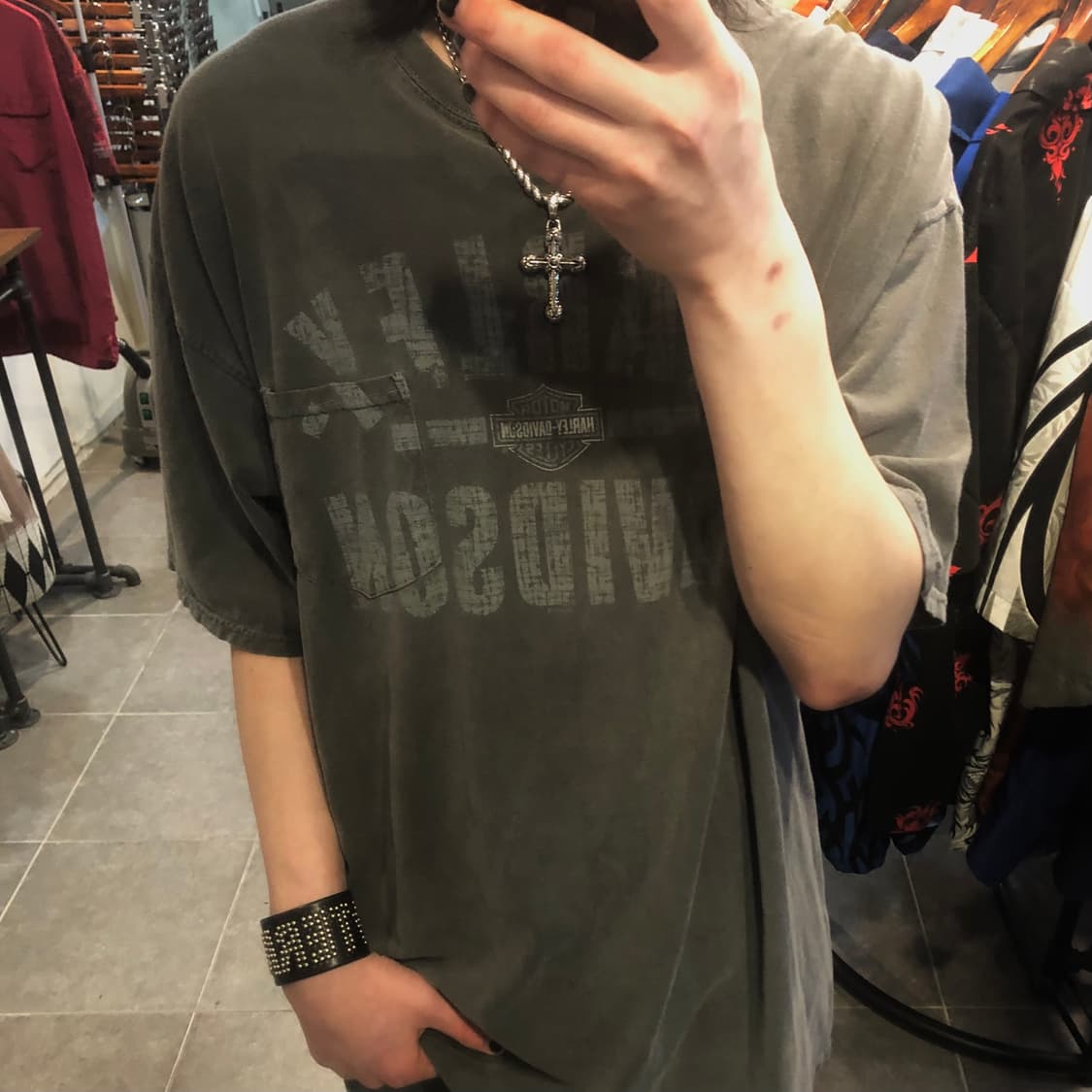 [NO.9] 할리데이비슨 y2k 포켓 그런지 반팔 티셔츠 상품이미지1