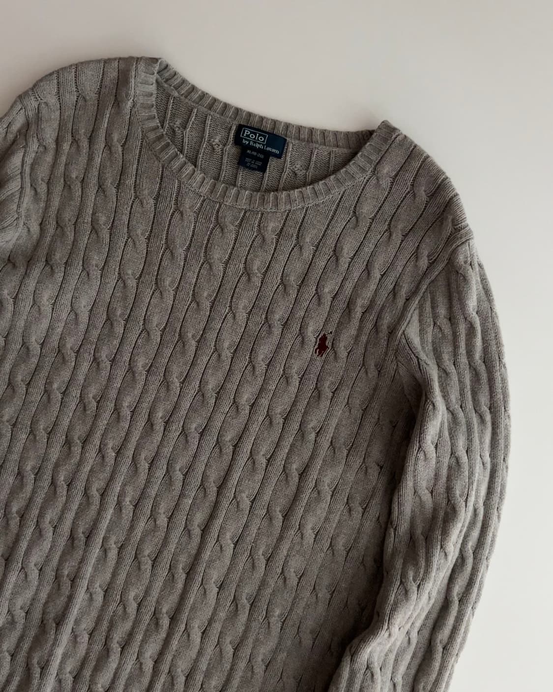 폴로 랄프로렌 그레이 보이즈 꽈배기 니트 XL 상품이미지3