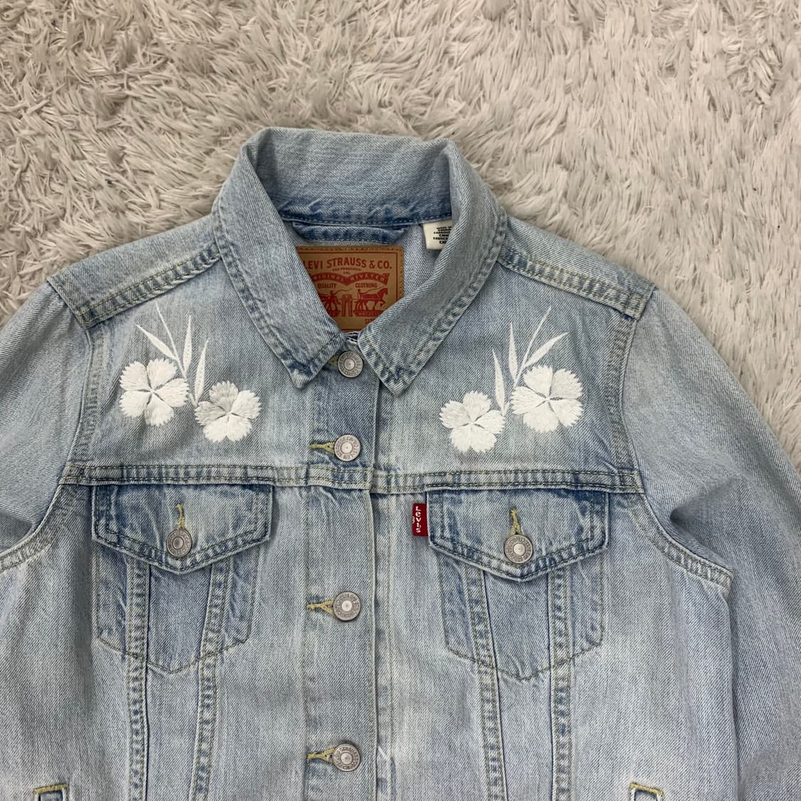 리바이스 플라워 자수 데님 S 상품이미지3