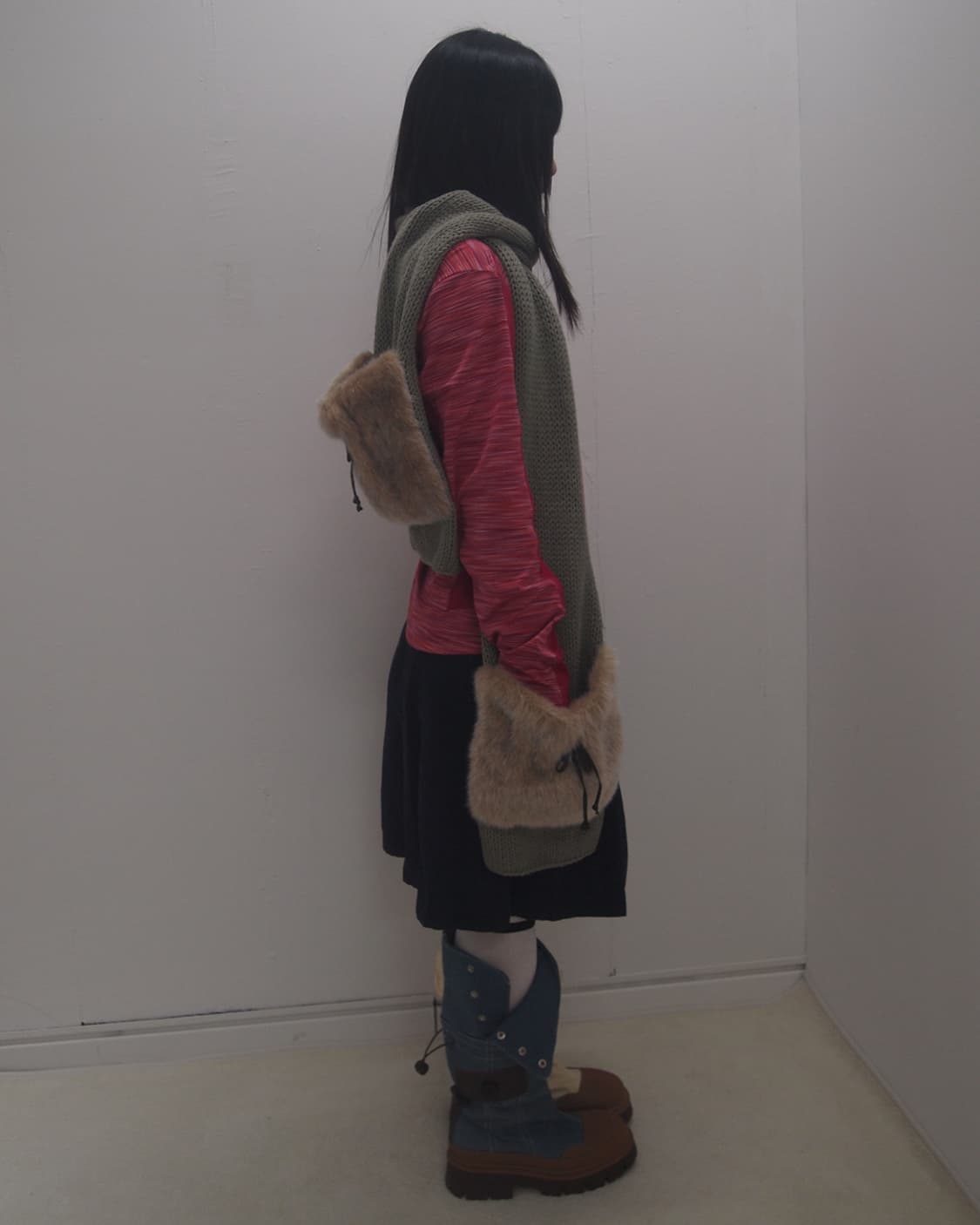 Lafuma hippie stripe mesh mix sleeve top 상품이미지5