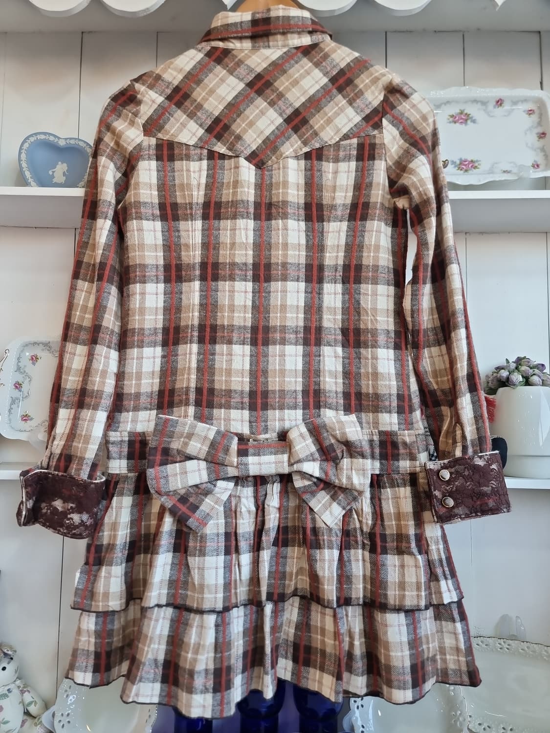 리즈리사초코무드 체크리본원피스 상품이미지9