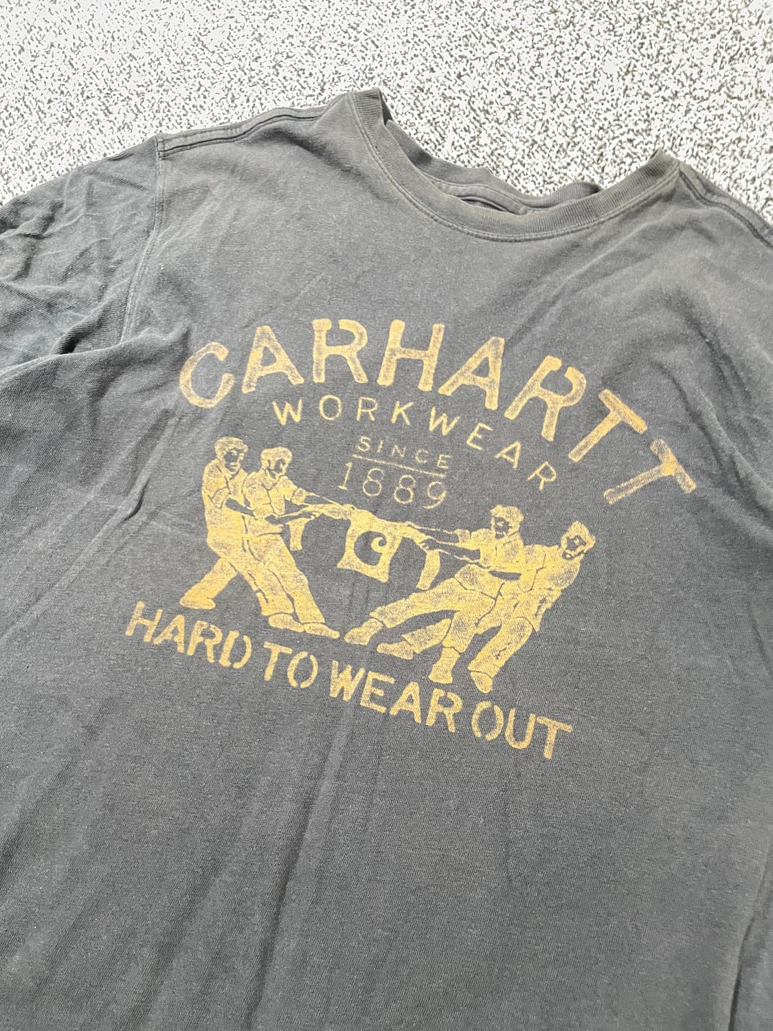 빈티지9. 칼하트 빈티지 워크웨어 빅로고 차콜 반팔 티셔츠 반팔티 상품이미지2