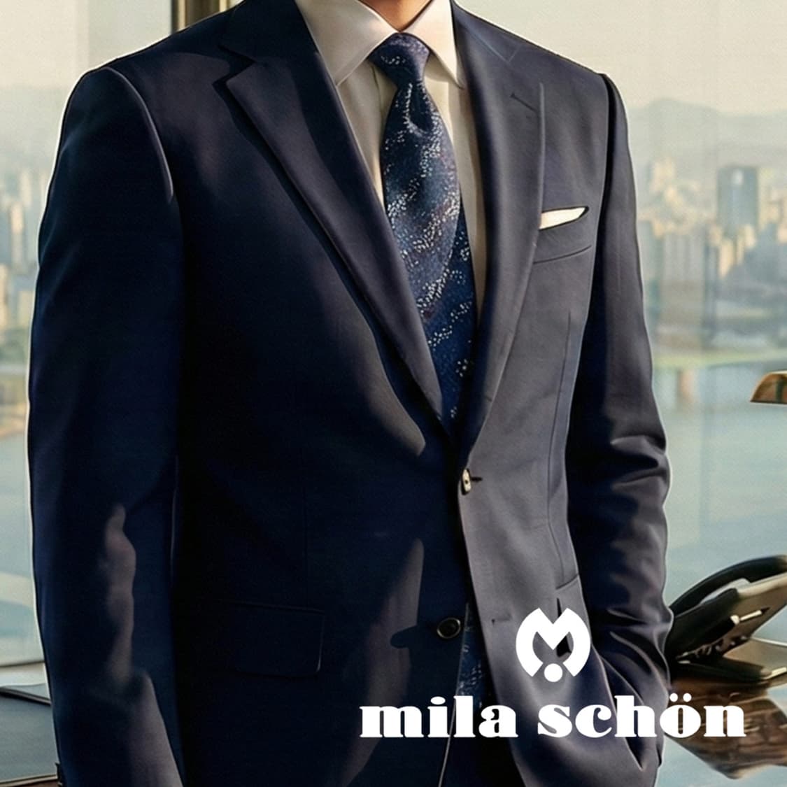 밀라숀 실크 네이비 패턴 넥타이 9.2cm A+등급 A19404
 상품이미지1