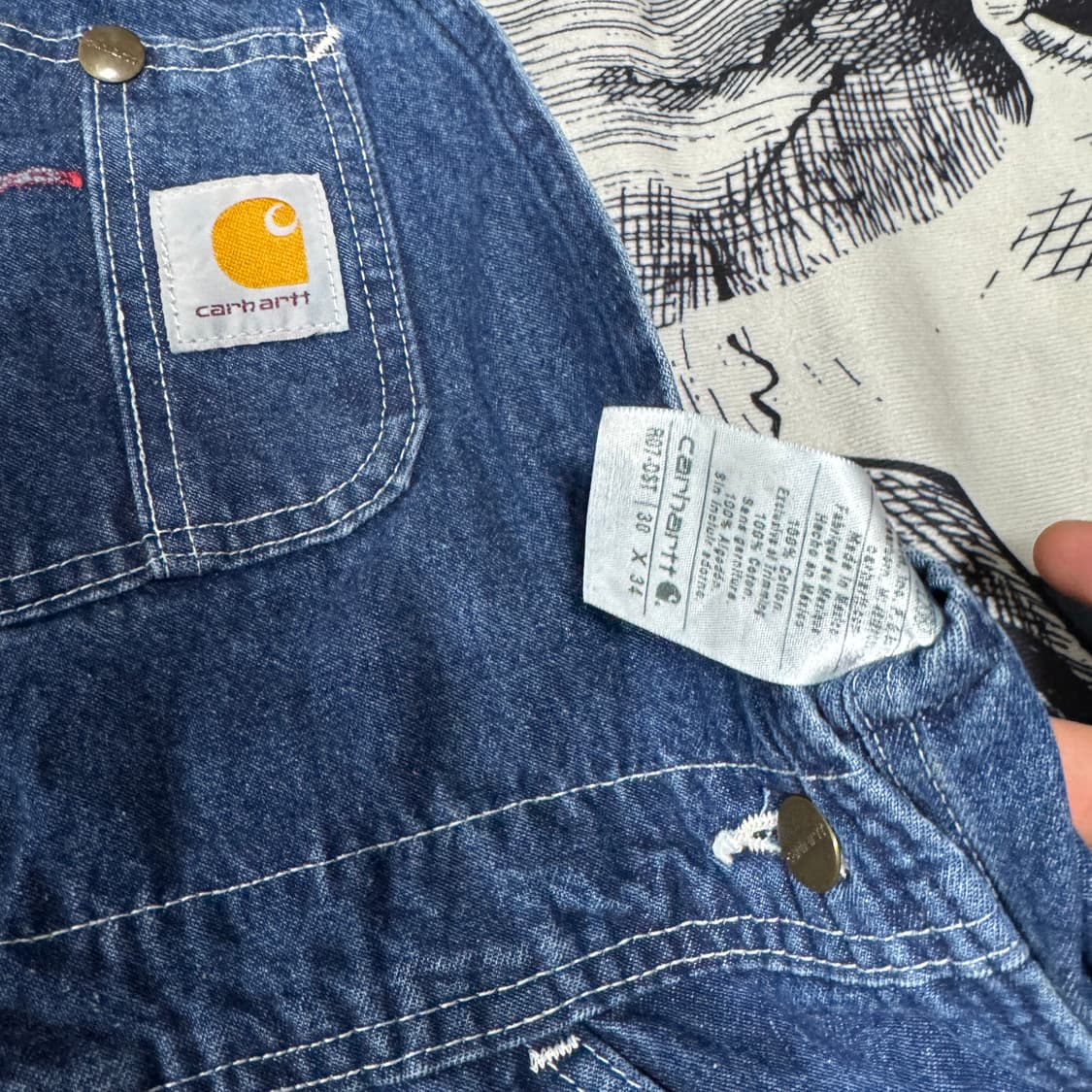 칼하트 오버롤 멜빵바지 30X34 상품이미지5