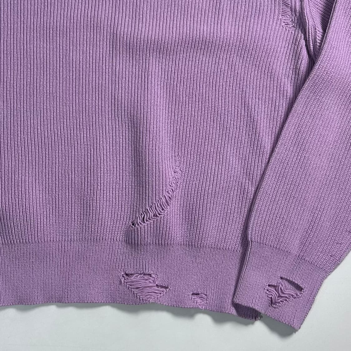 쿠어 연보라 디스트레스드 니트   상품이미지6