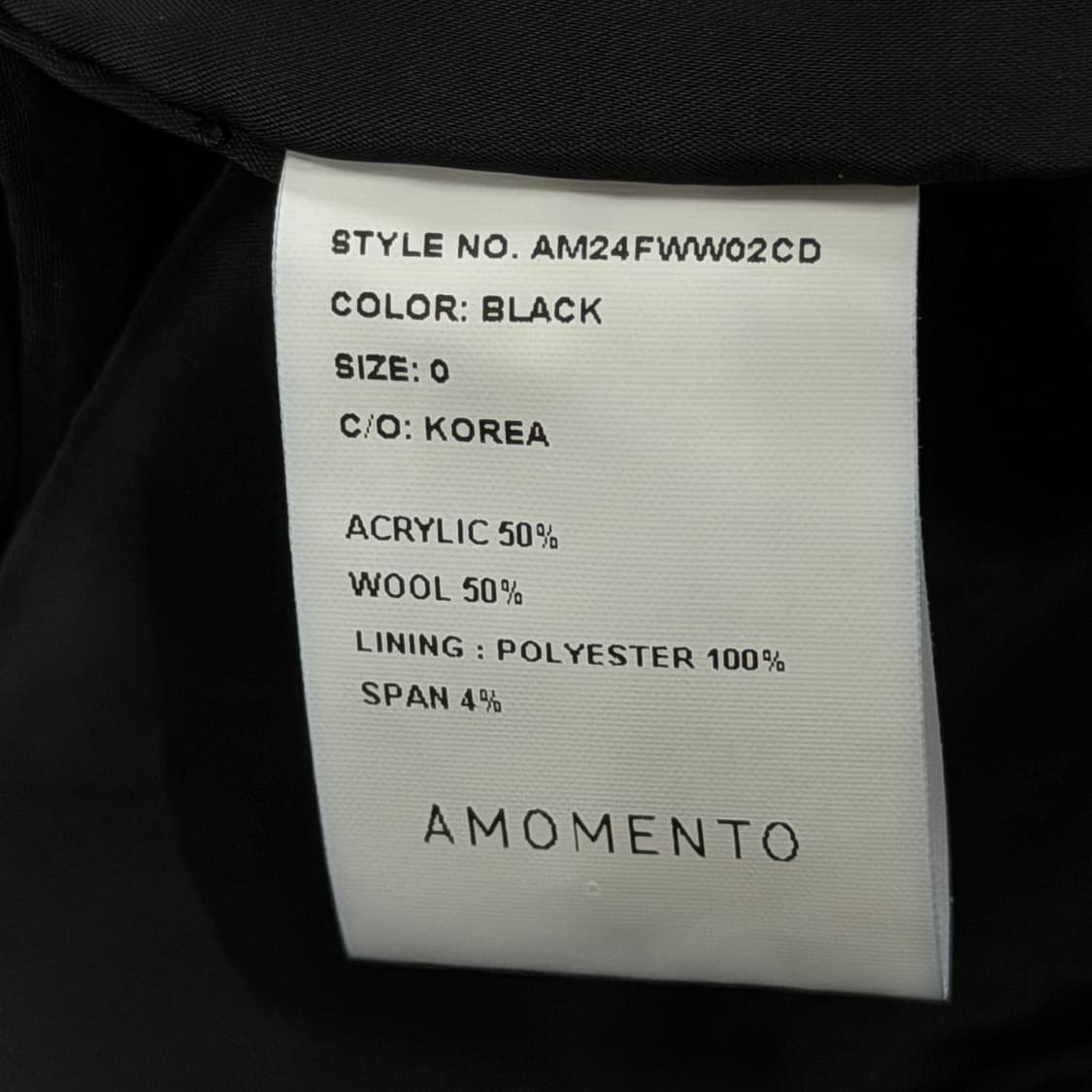 아모멘토 풀 니들 크롭 블루종 스웨터 가디건 블랙 0사이즈 상품이미지6