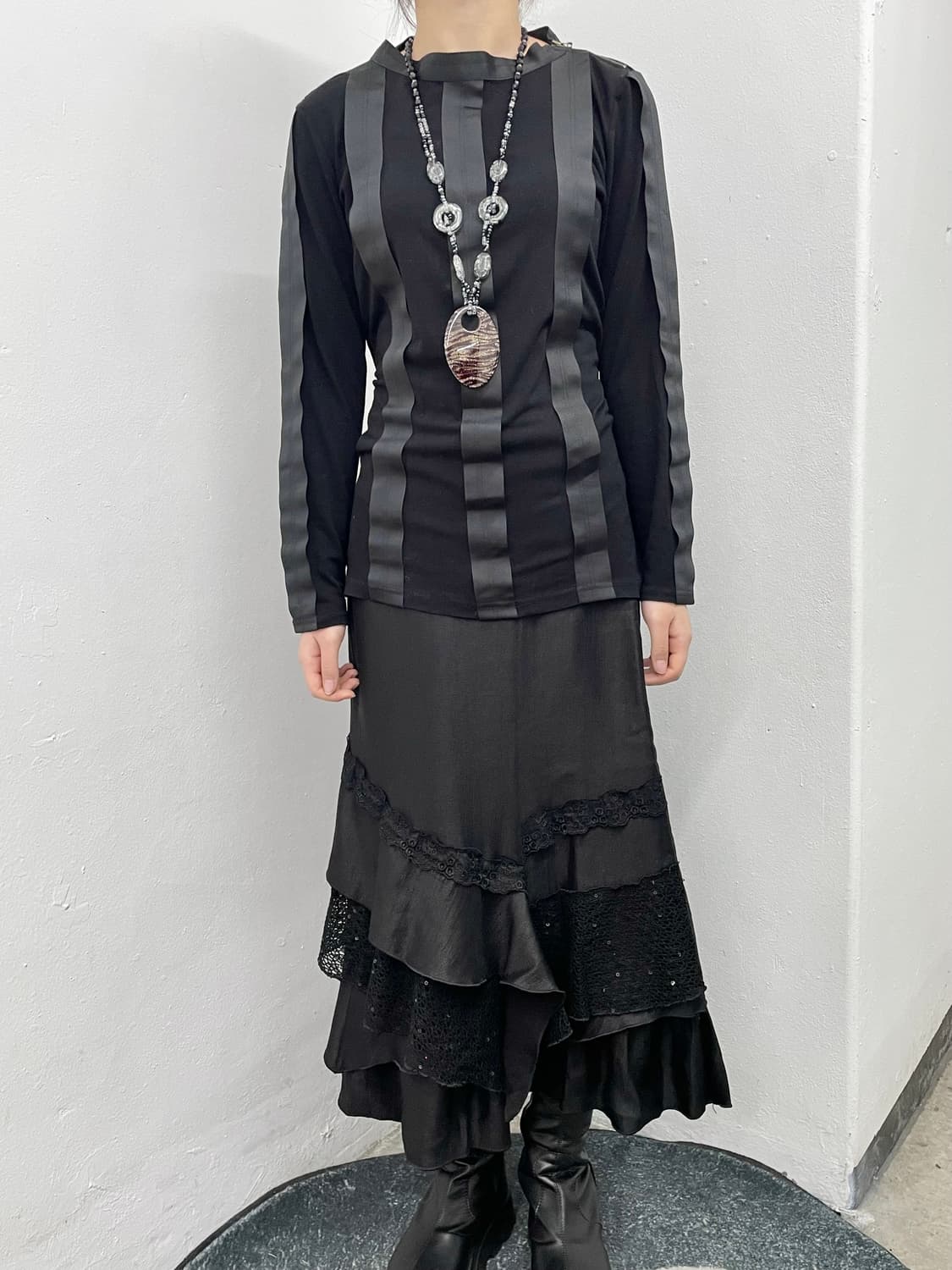 블랙 본디지 지퍼 슬리브 상품이미지5