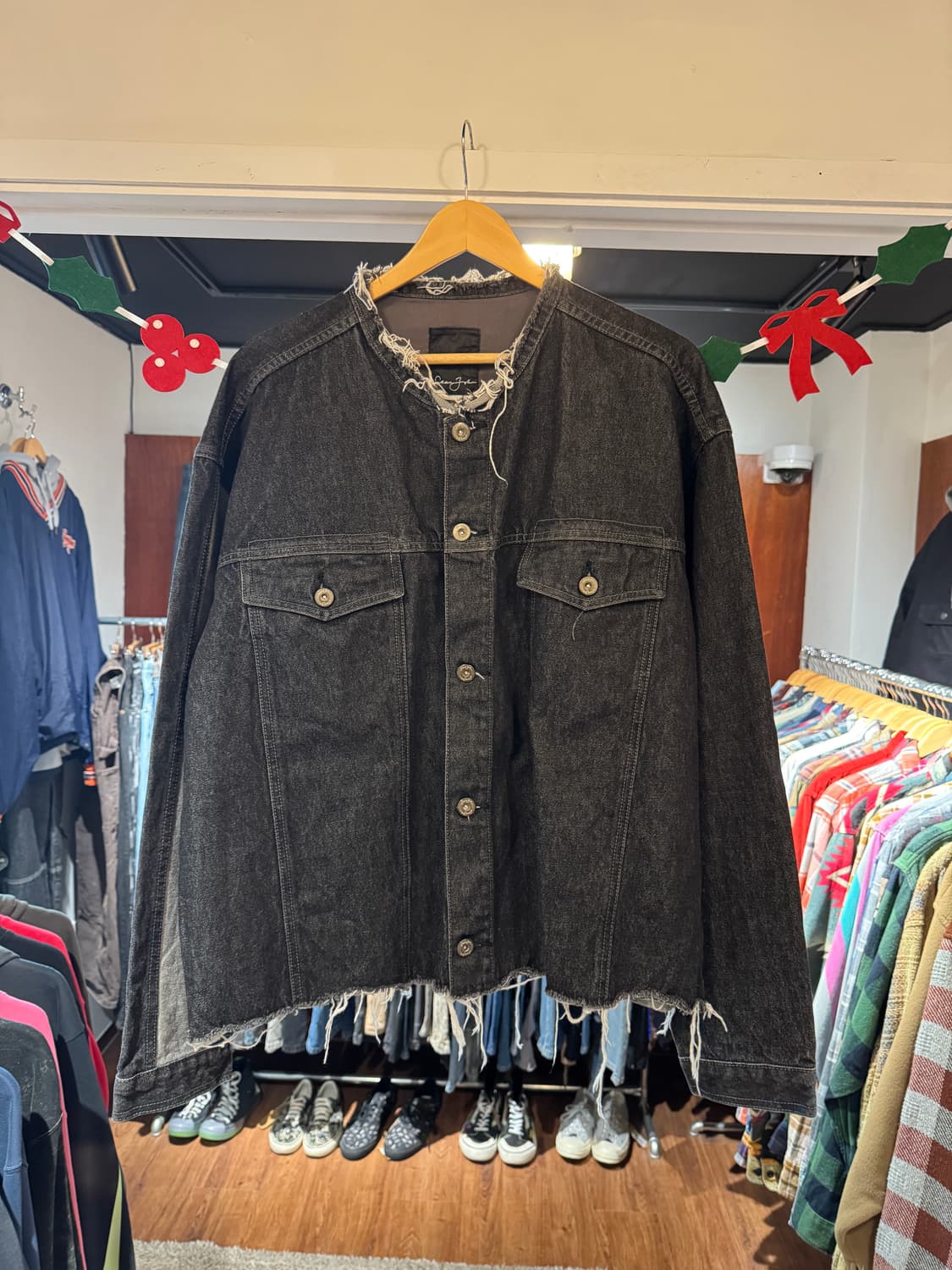 션존 오버핏 흑청 데님자켓 빈티지 올드스쿨 sean john XXL 상품이미지1