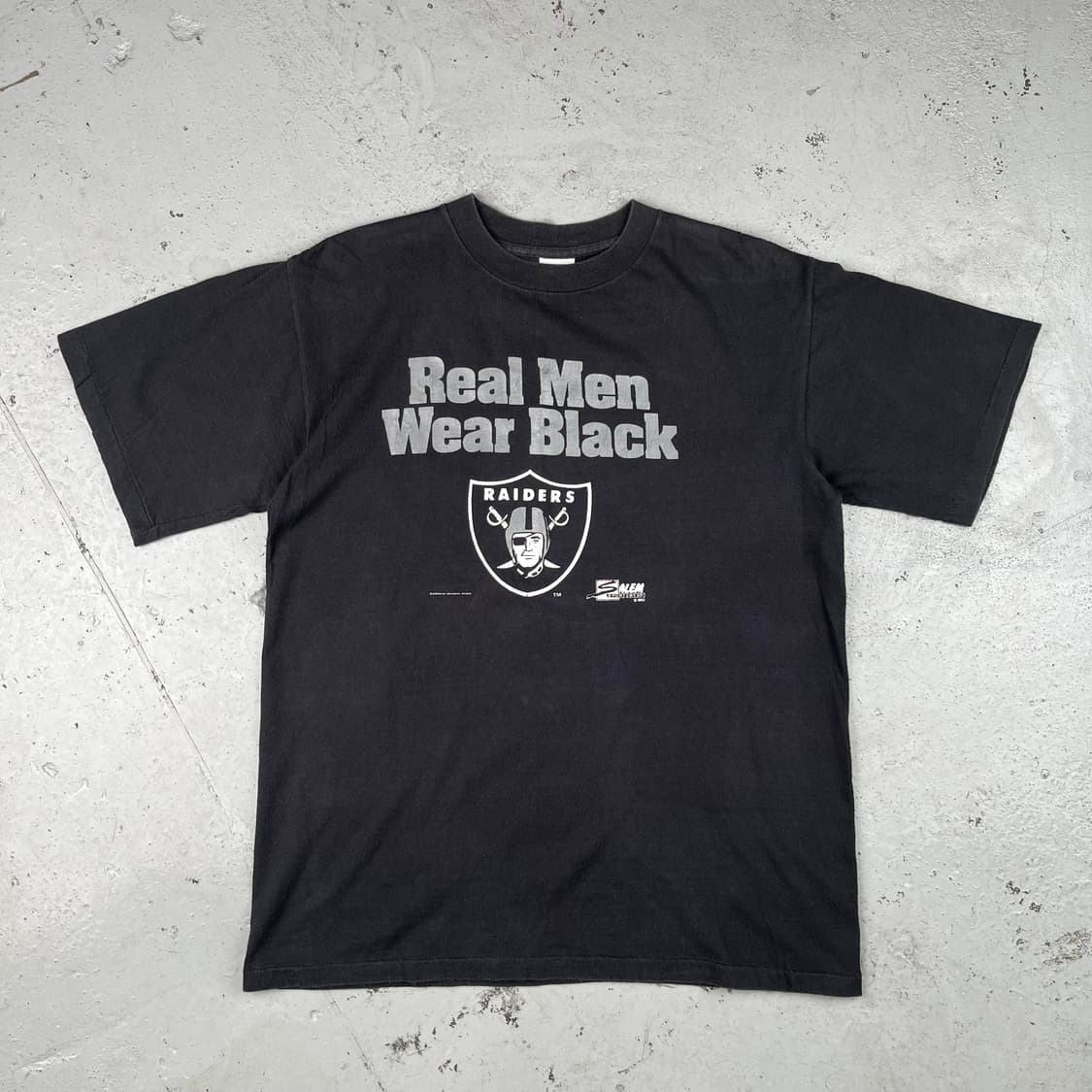 빈티지 살렘 레이더스 리얼 맨 웨어 블랙 반팔티 상품이미지2