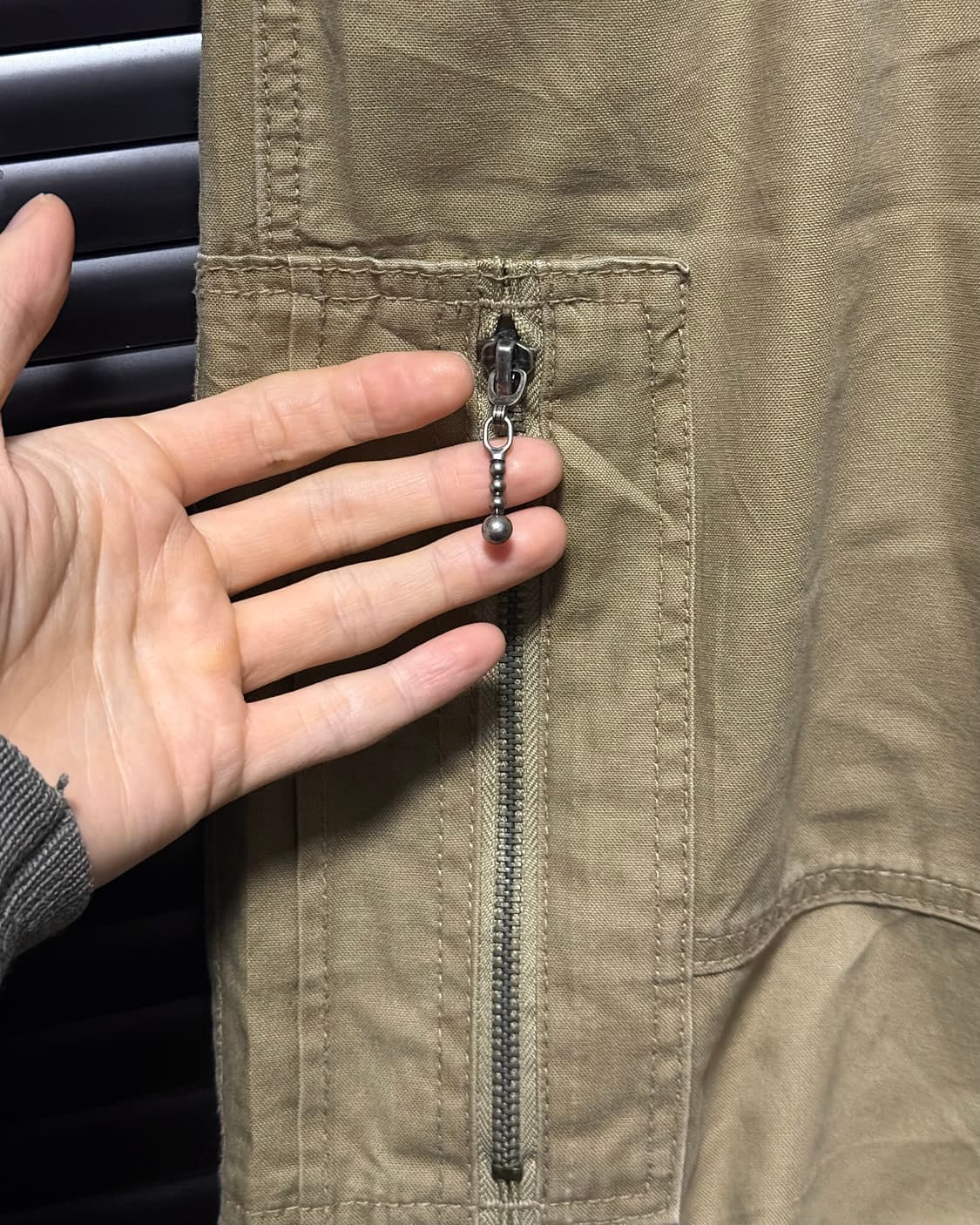 일본 워크 아미 밀리터리 멀티 포켓 베이지 빈티지 파라슈트 카고 와이드  상품이미지5