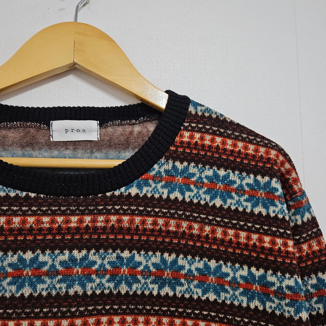 빈티지 노르딕 페어아일 니트 100 상품이미지4