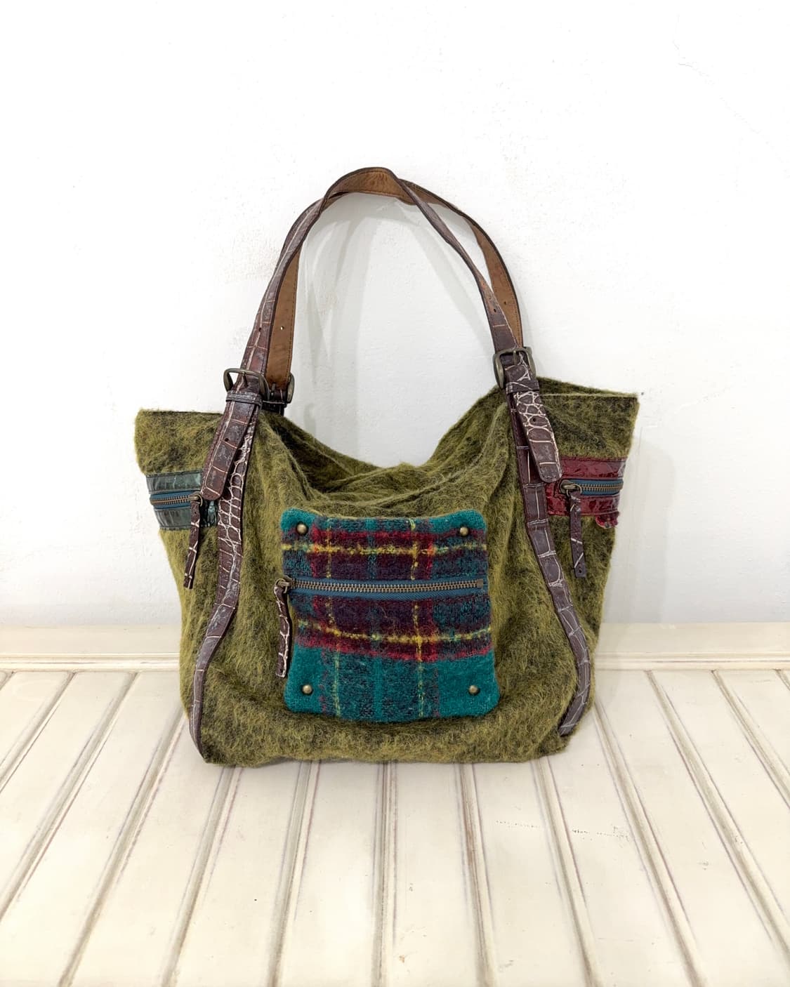 Bohemian Felt Patchwork Tote Bag 상품이미지1