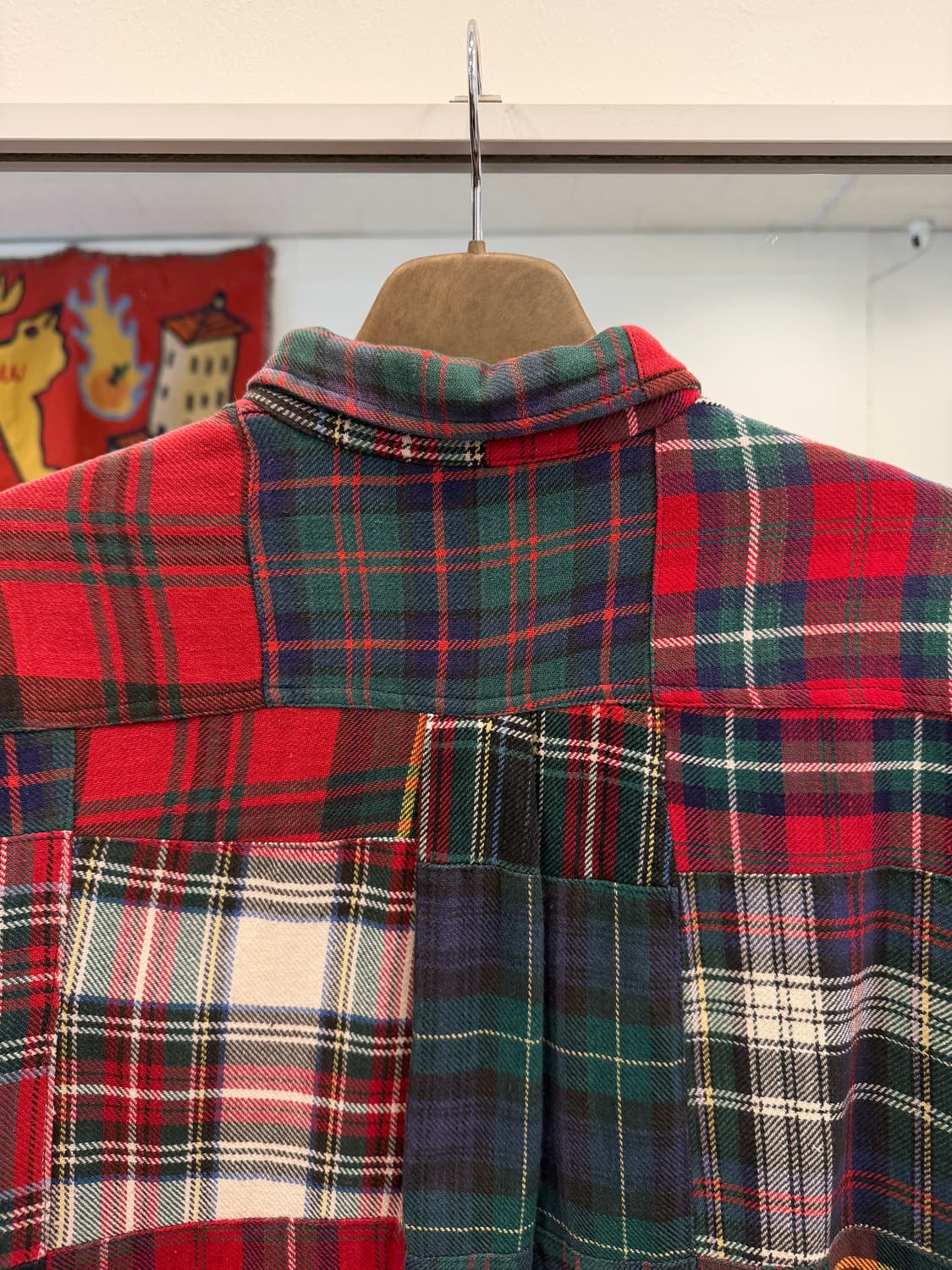 90s J.crew 제이크루 플란넬 퀼티드 패치워크 셔츠 상품이미지6
