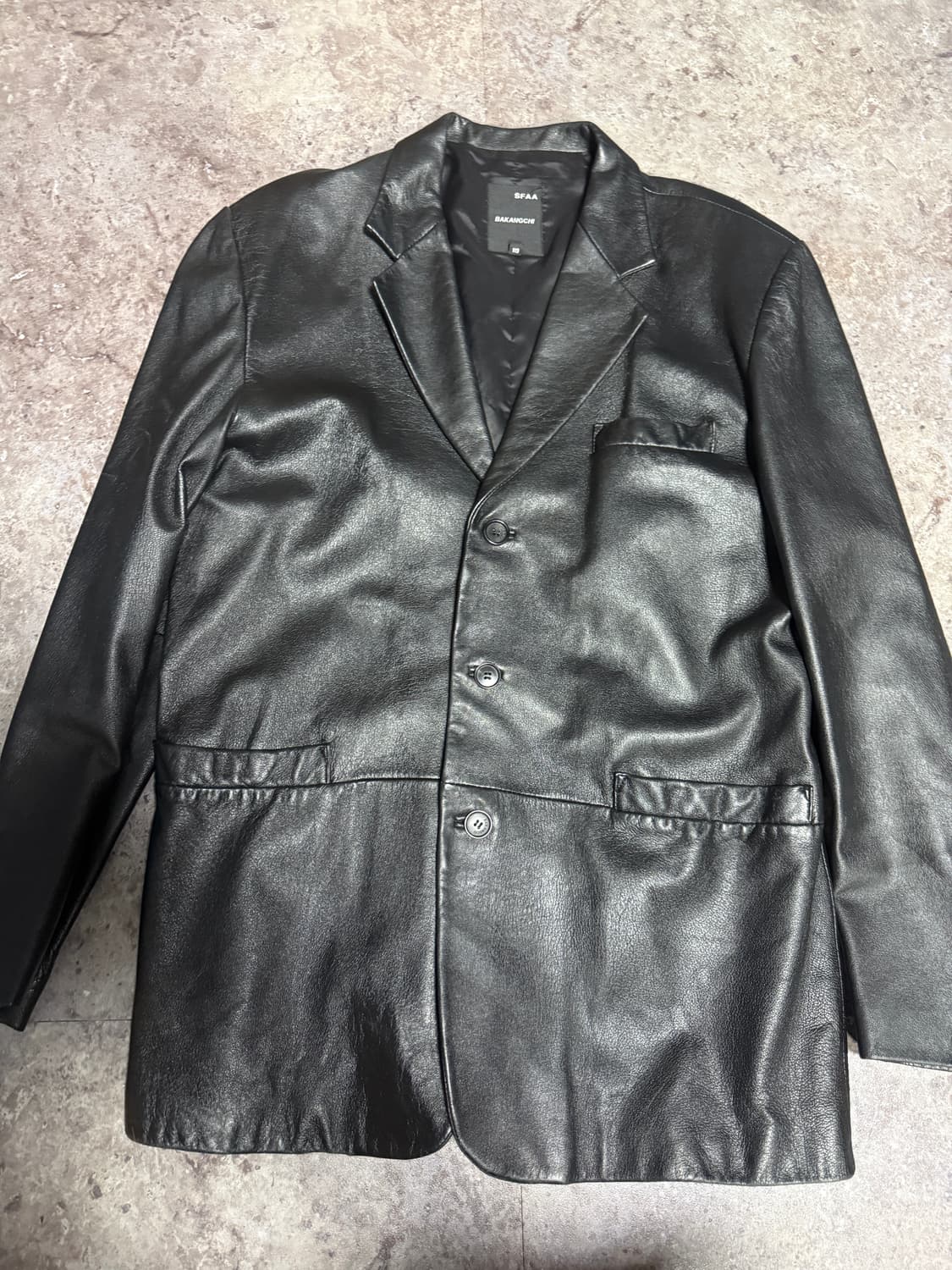 SFAA BAKANGCHI 블랙 가죽 자켓 상품이미지2