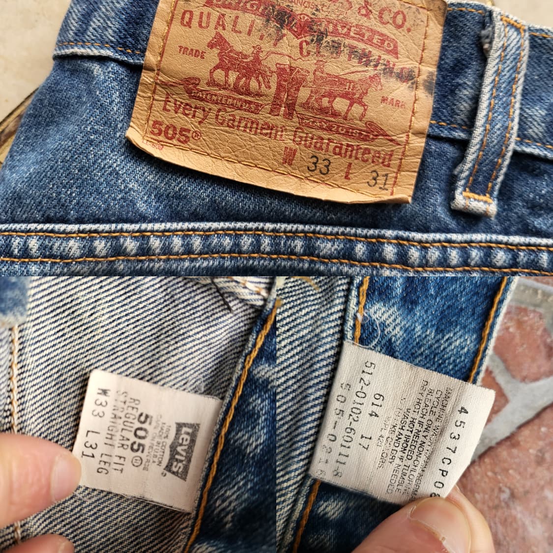 90s 미제 리바이스 505 데님 팬츠 33/31 상품이미지9