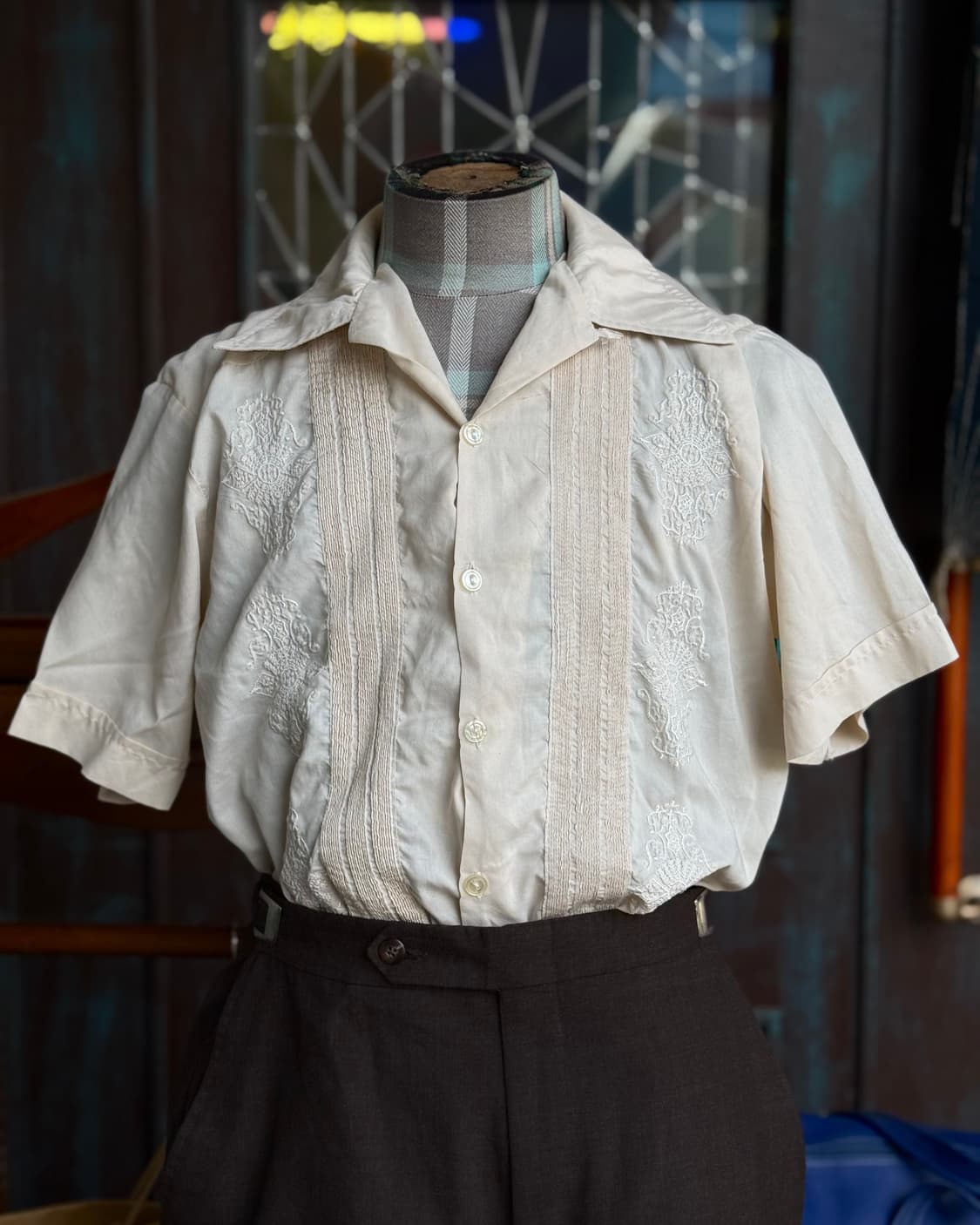 80-90's 구아야-테카 구아야베라 셔츠 M 상품이미지6