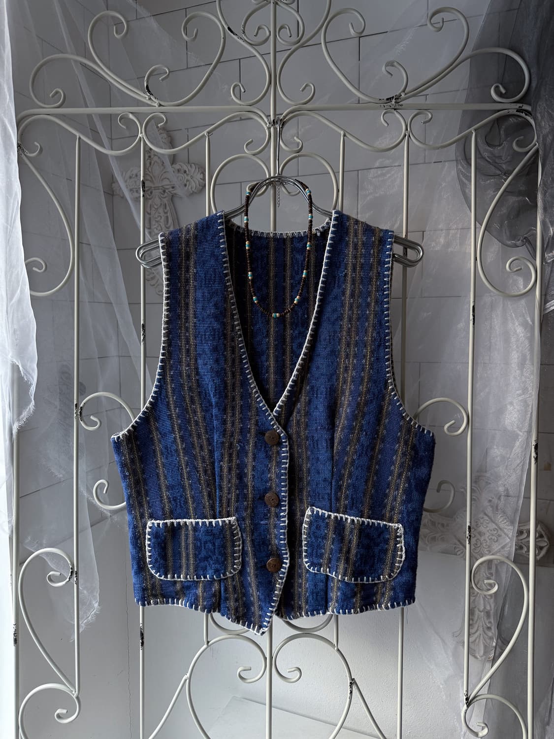 Oriental Patterned Button Vest 0385 상품이미지2