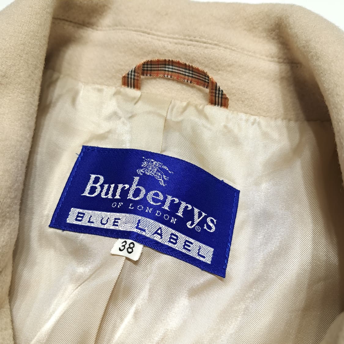 CL289 M 버버리 90s 일본판 울 히든버튼 베이지 코트 상품이미지4