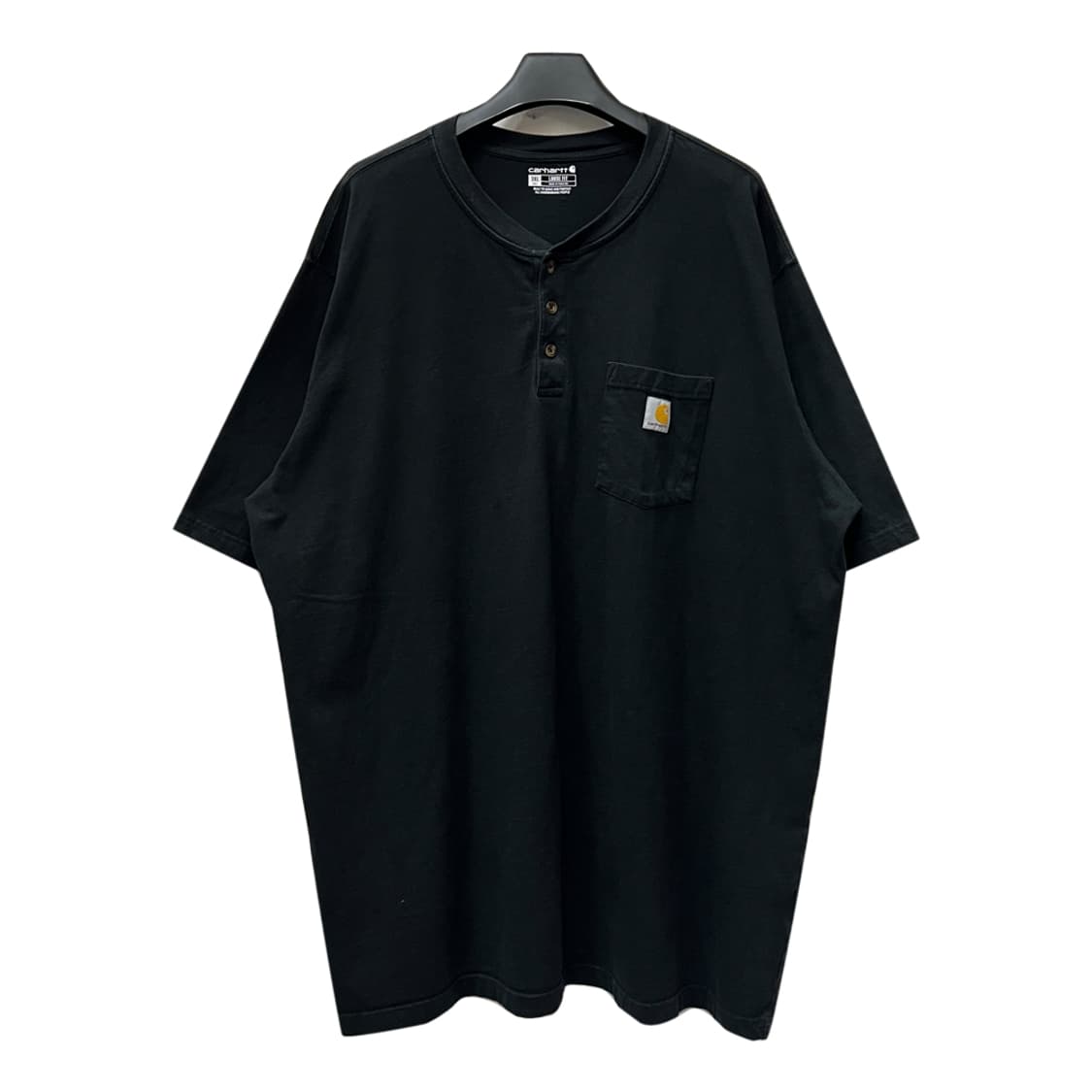 칼하트 루즈핏 헨리넥 블랙 반팔티 3XL 상품이미지1