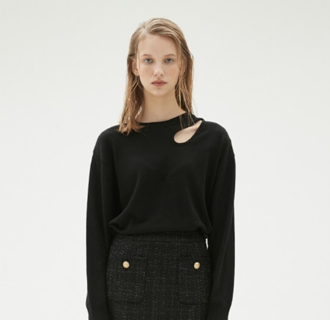 해바이해킴 슬릿니트 블랙 상품이미지1