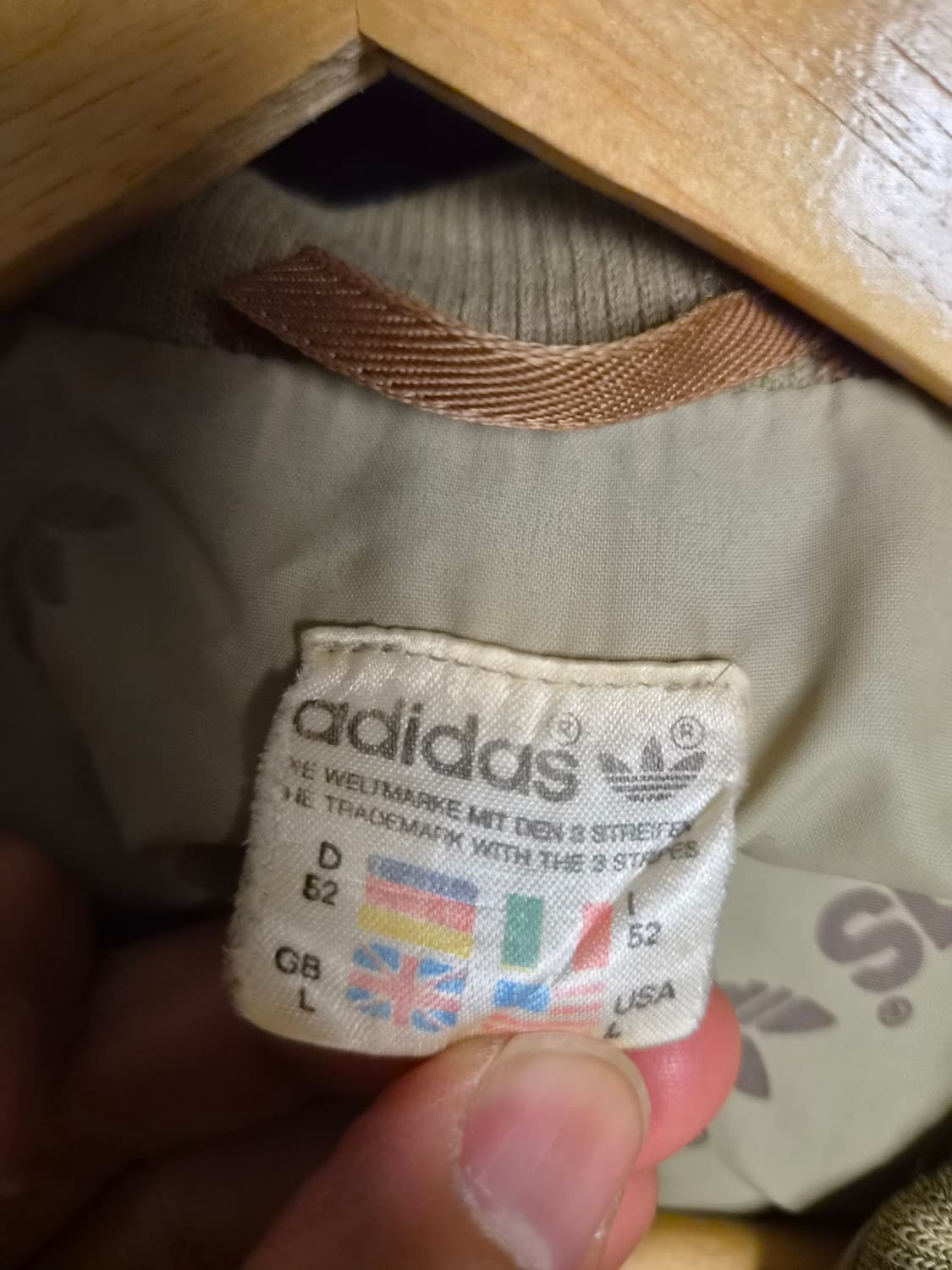 80~90s 아디다스 코튼쉘 블루종 집업 베이지 자켓 L 상품이미지2