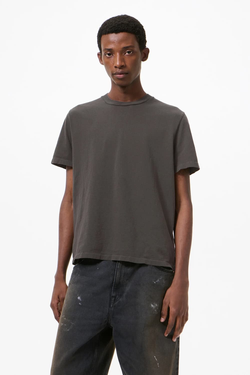 [46,48,50,52,54]아워레가시 26ss 박스 티셔츠/브라운 상품이미지2