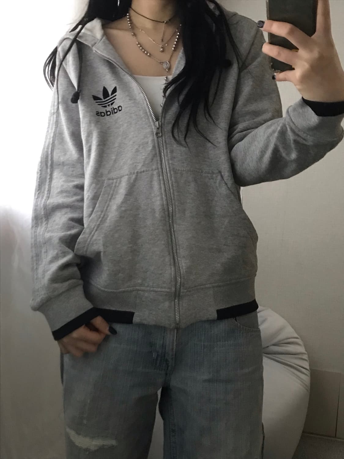 아디다스 그레이 00s 후드집업 상품이미지1