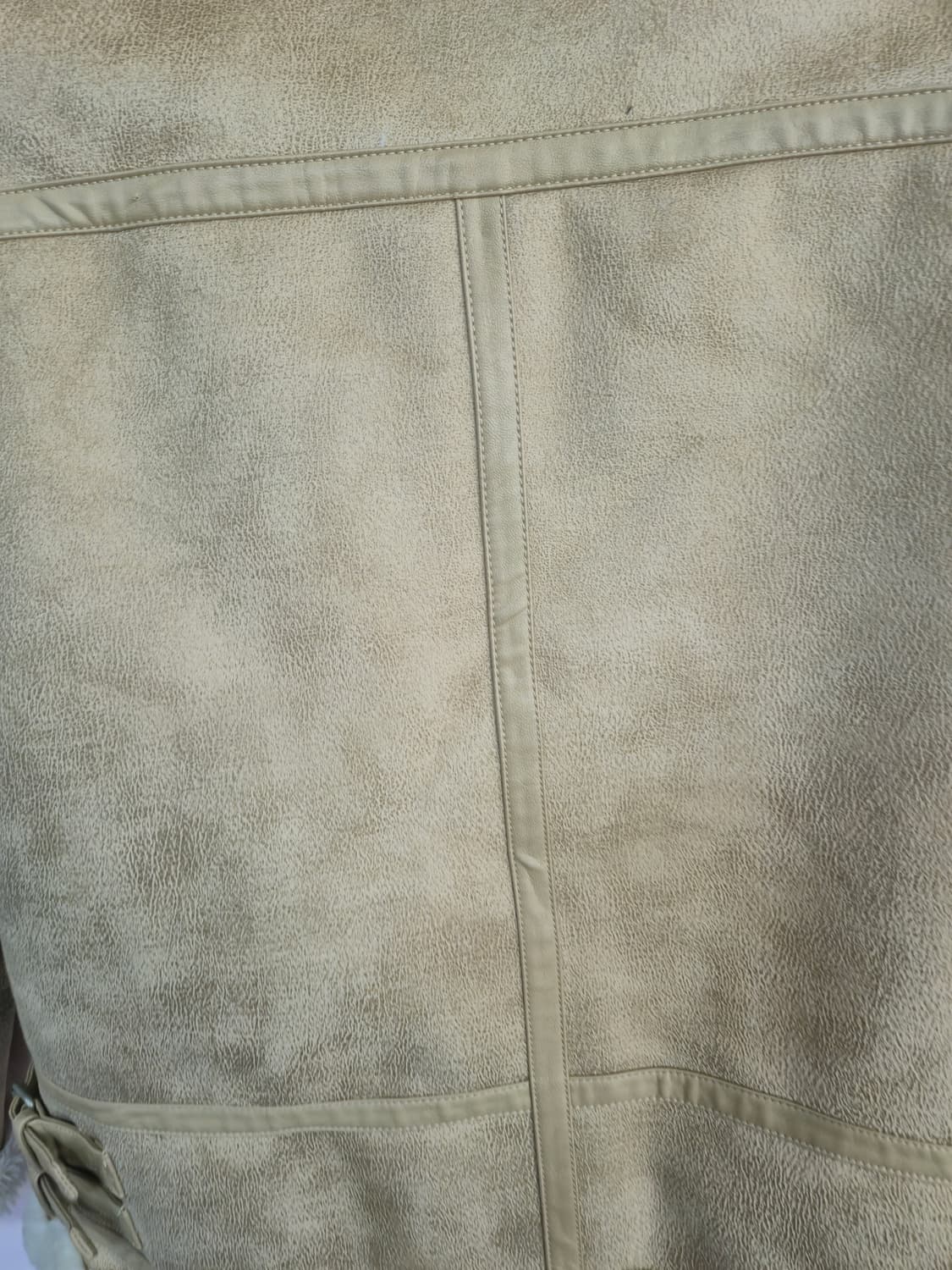 VANAKE 무스탕 라이더 자켓 베이지 상품이미지8