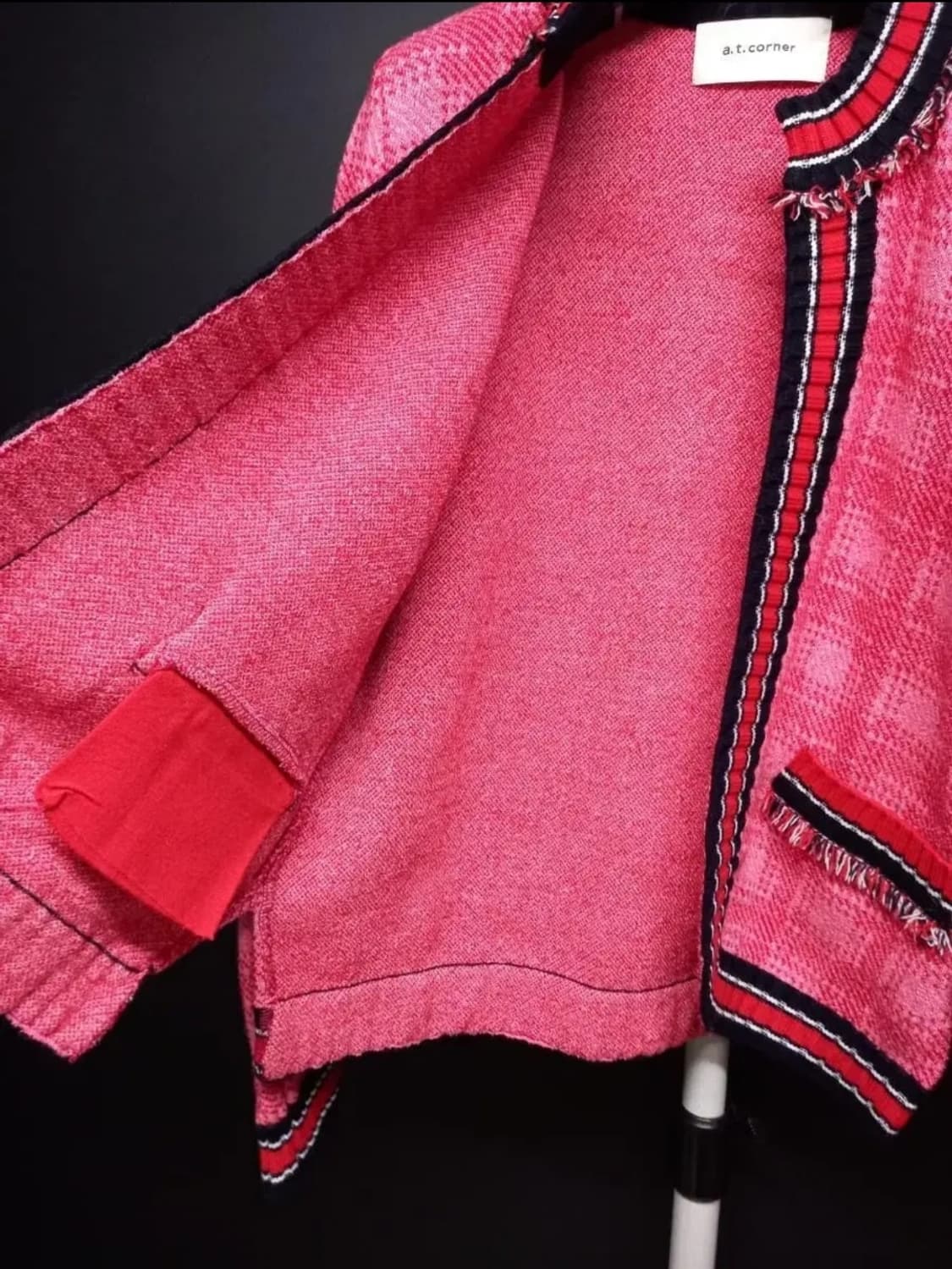 새 엣코너 AT CORNER 춘추 레드 가디건 55 상품이미지8