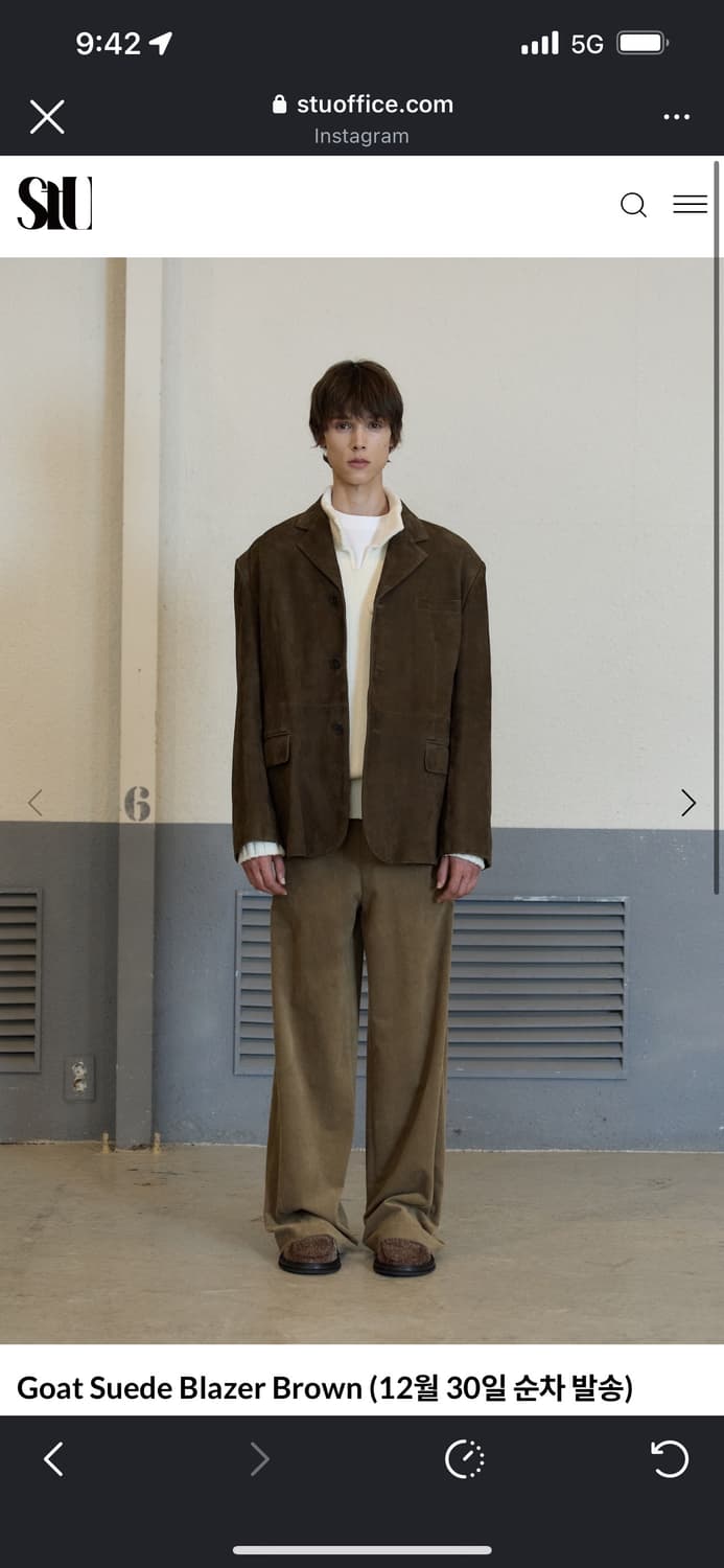 stu 고트 스웨이드 블레이저 (S) 상품이미지2