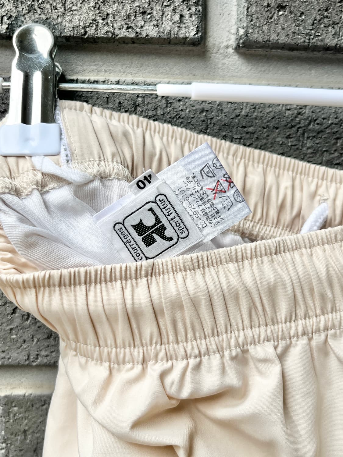 00s Courreges 꾸레쥬 로고 트랙팬츠 라이트베이지 상품이미지10