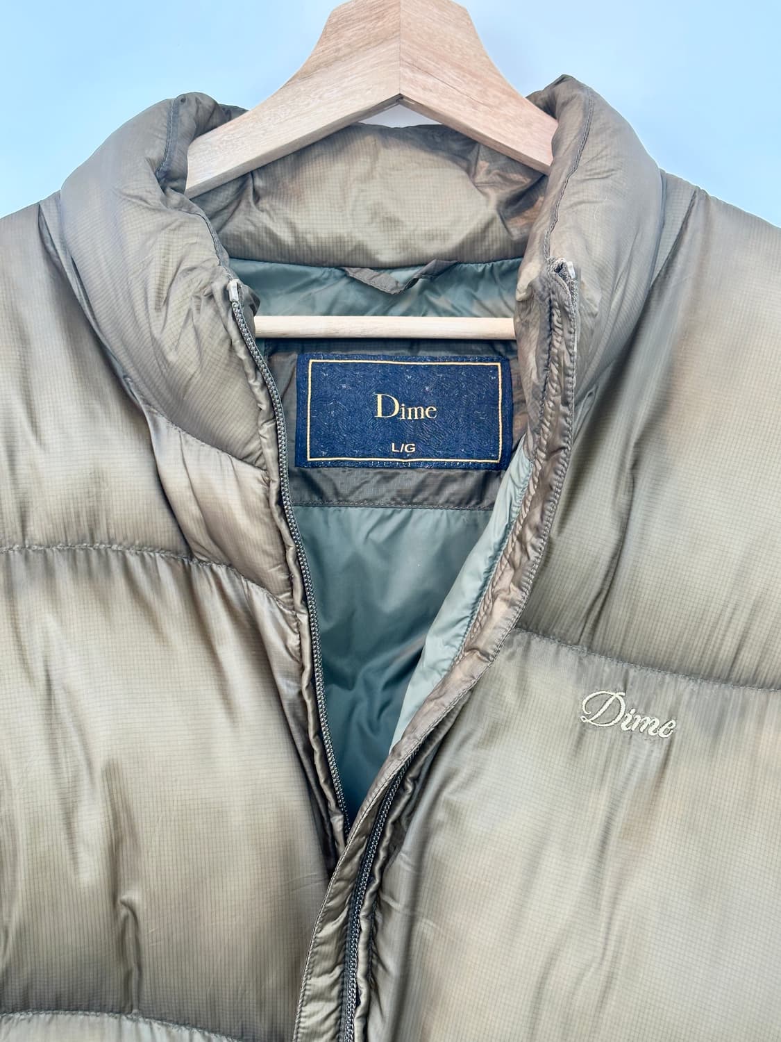 Dime 클래식 립스탑 패딩 재킷 골드 (L, 새상품) 상품이미지4