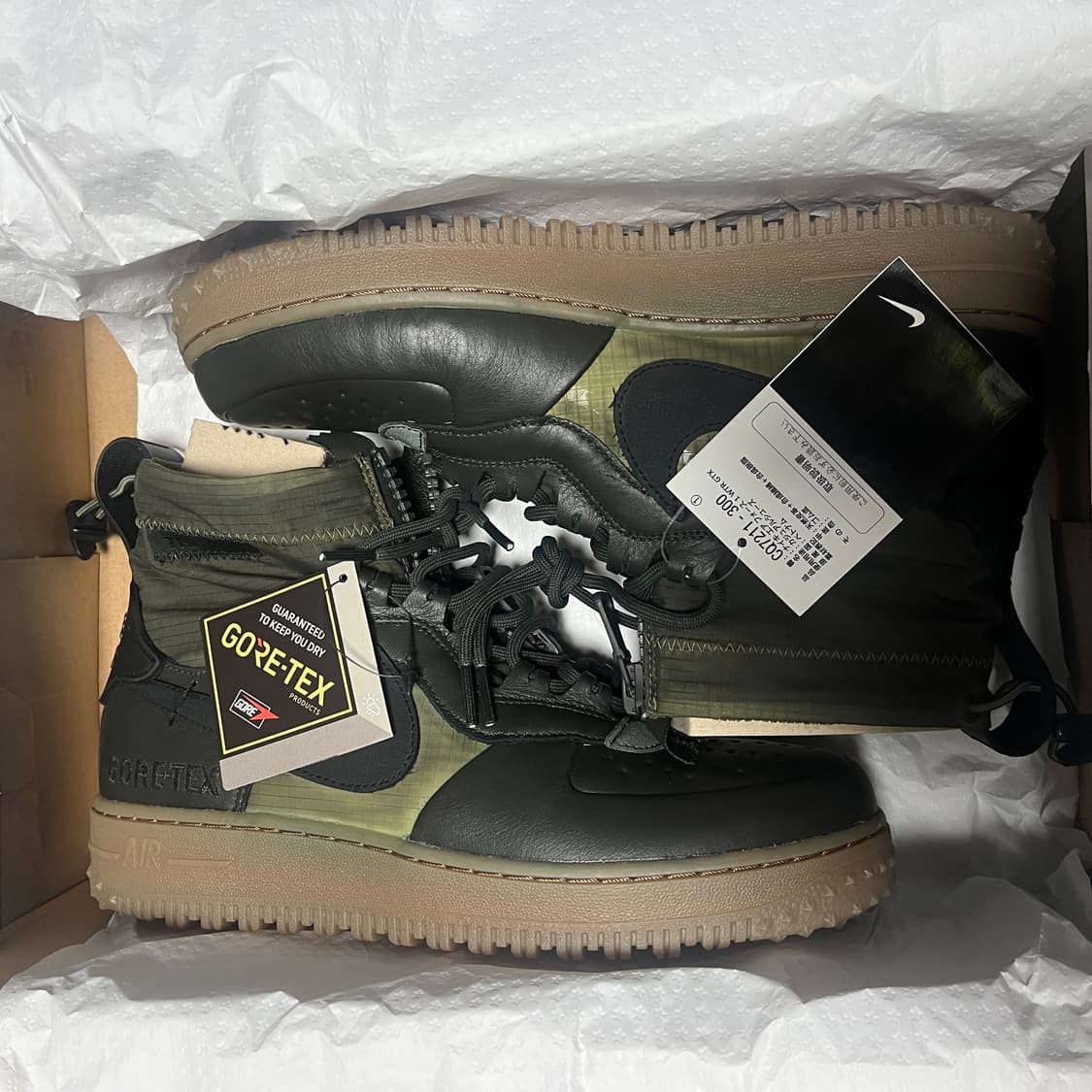 새상품 NIKE 나이키 에어포스 1 하이 윈터 고어텍스 올리브 255 상품이미지1