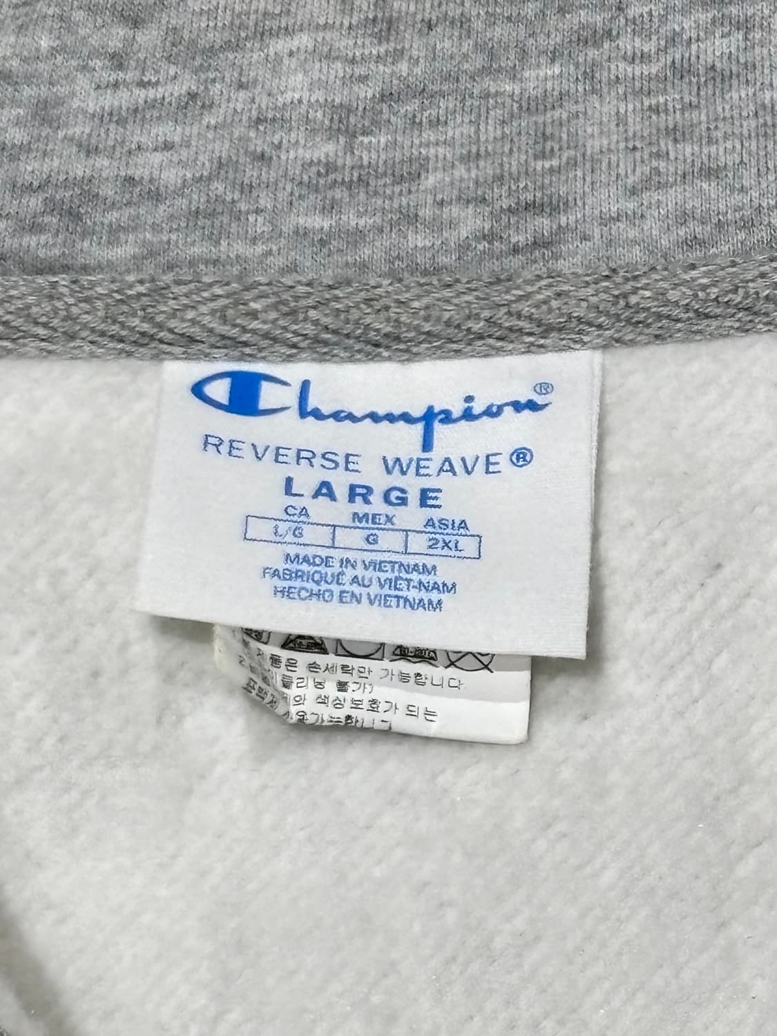 챔피언 리버스위브 그레이 코튼 반집업 상품이미지7