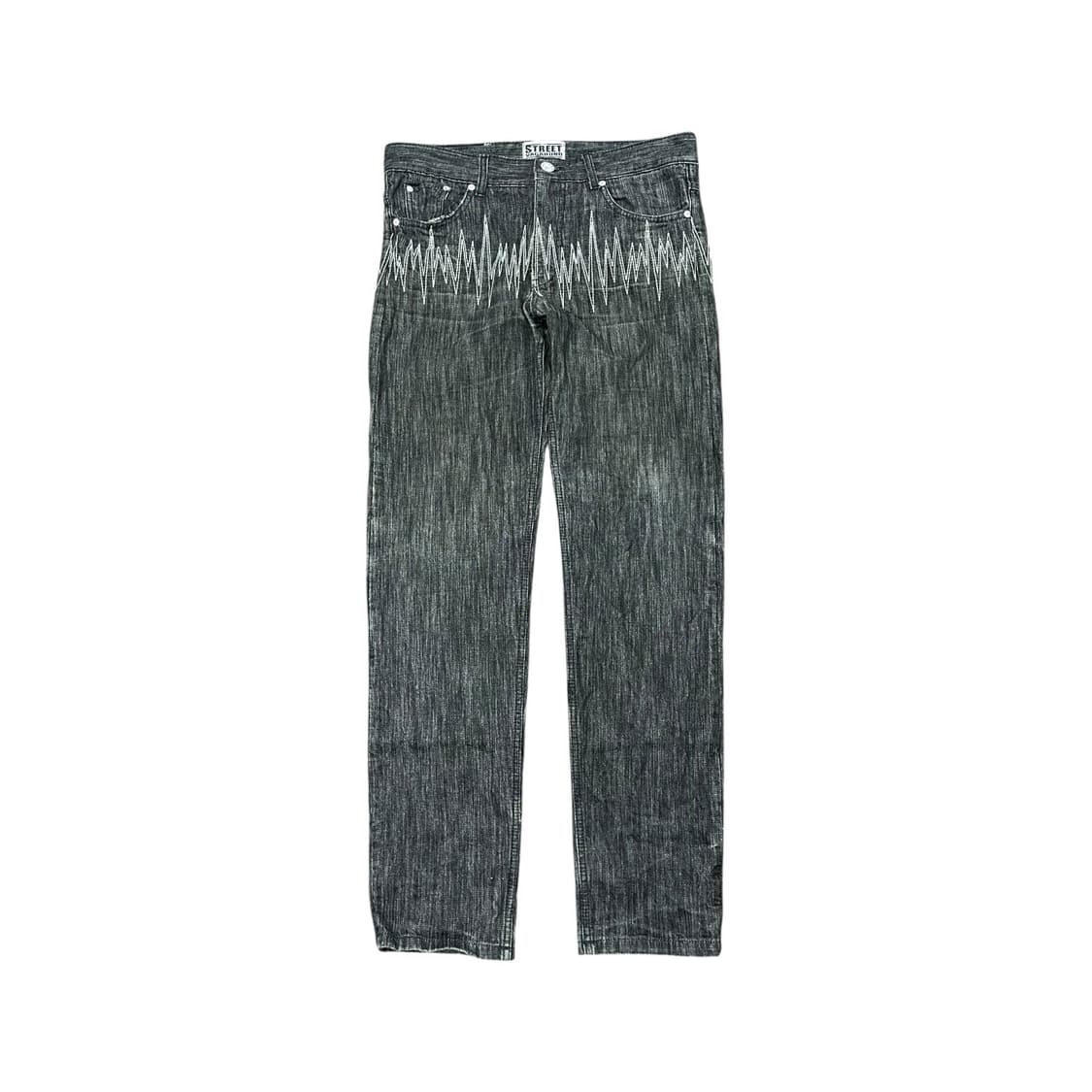 슈퍼컨퓨즈 지그재그 스티치 흑청 데님 상품이미지1