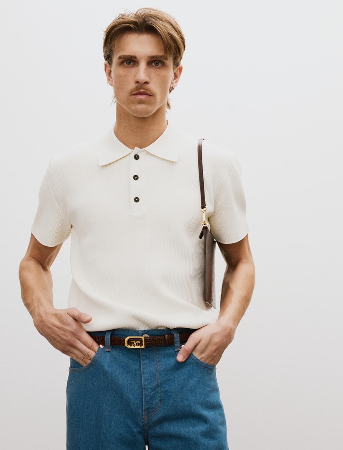 렉토 컴팩트 카라 니트 아이보리 클래식 폴로 s 상품이미지1