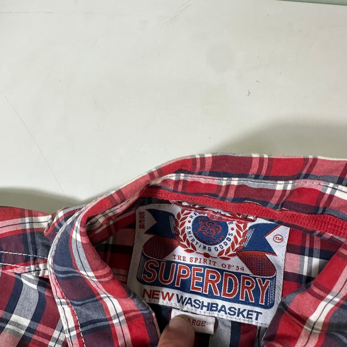 우먼L 슈퍼드라이 투포켓 써머코튼 체크 반팔셔츠 상품이미지5