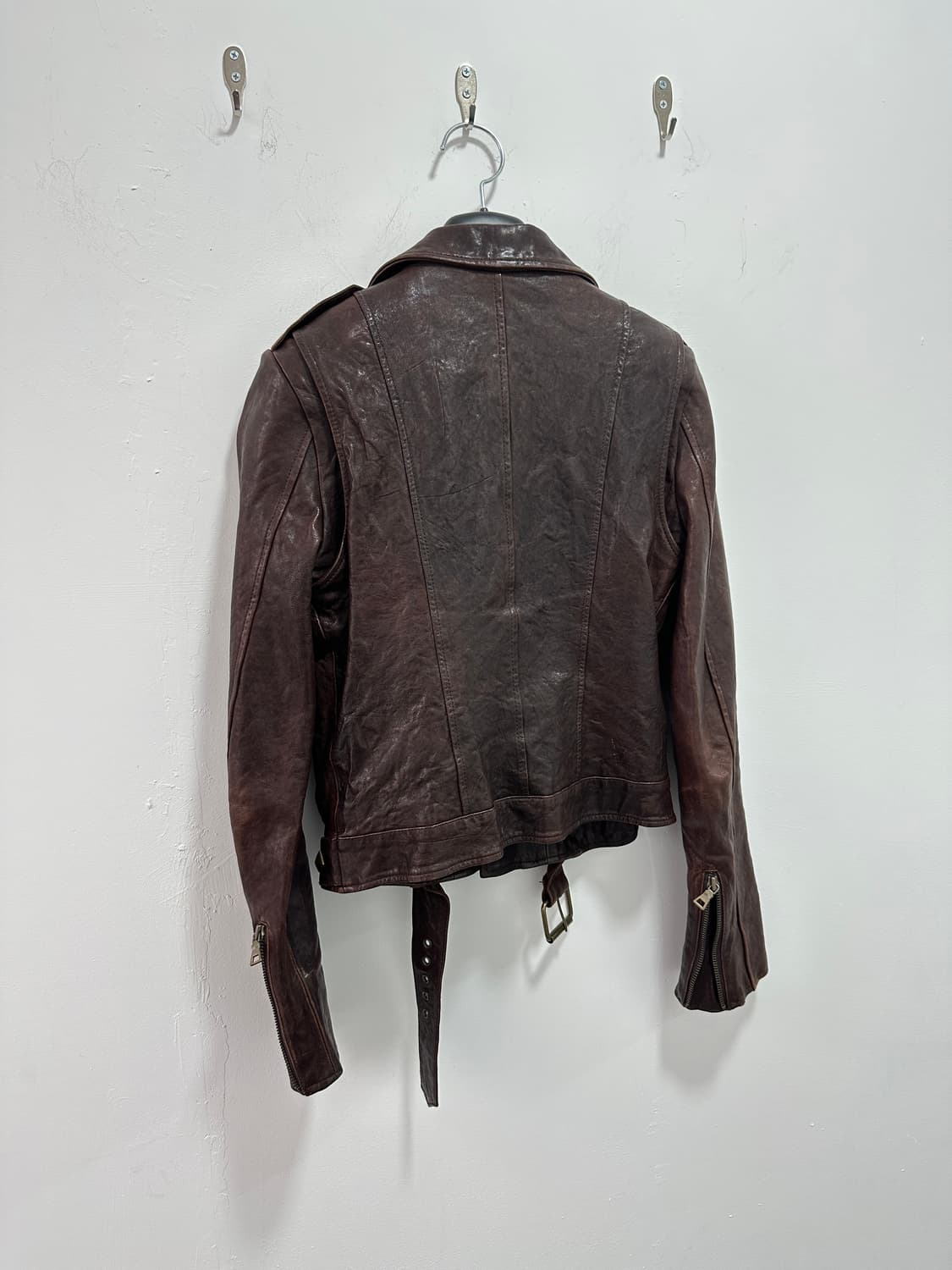 Lambs leather gold stud buttoned jacket 상품이미지5