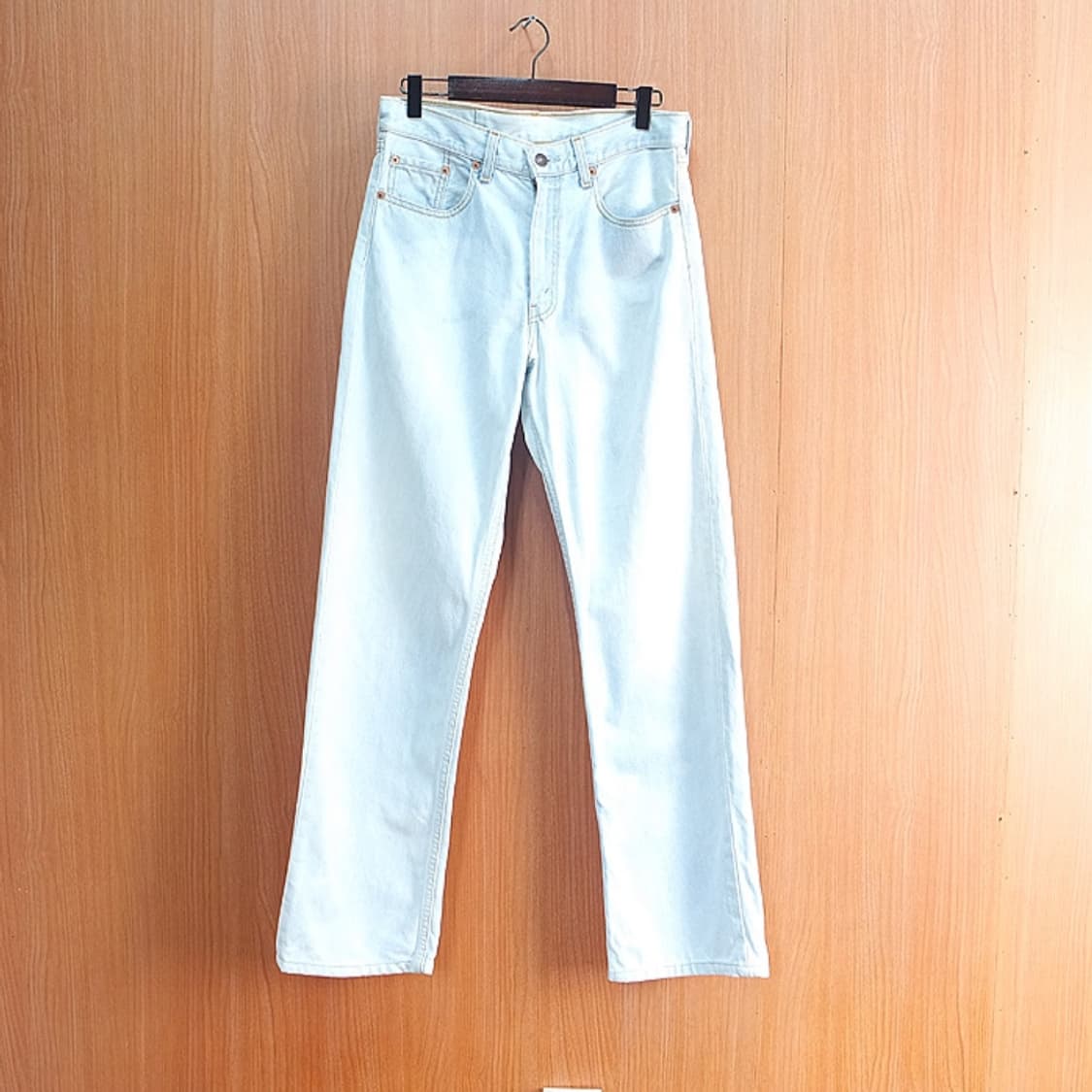 90's 리바이스 508 연청 워싱 데님 팬츠 상품이미지2