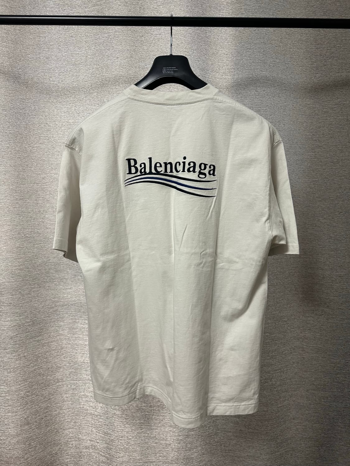 발렌시아가 웨이브로고 반팔 아이보리 (S) 상품이미지2