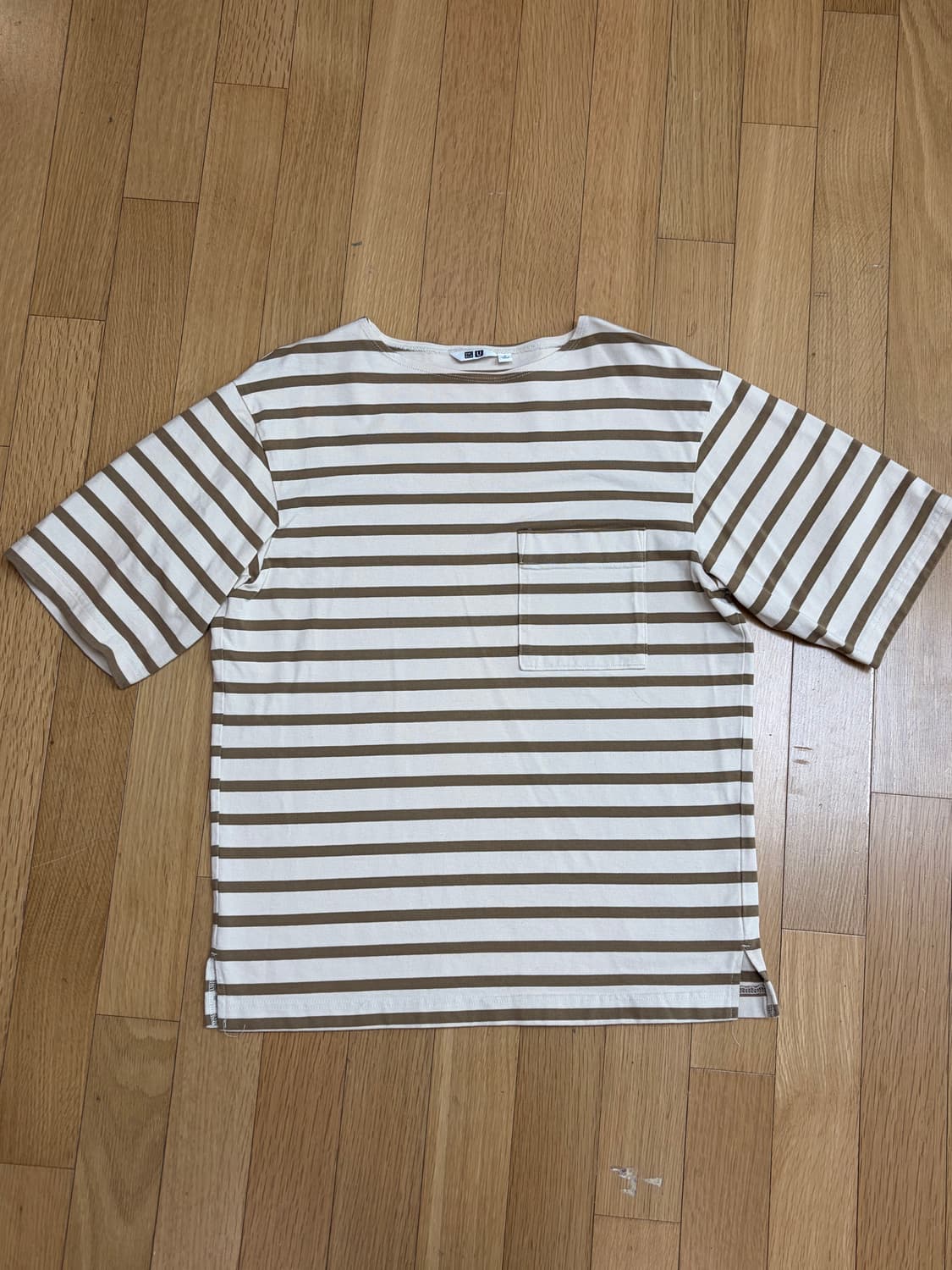 유니클로 U 르메르 보트넥 스트라이프 반팔티 M 상품이미지1