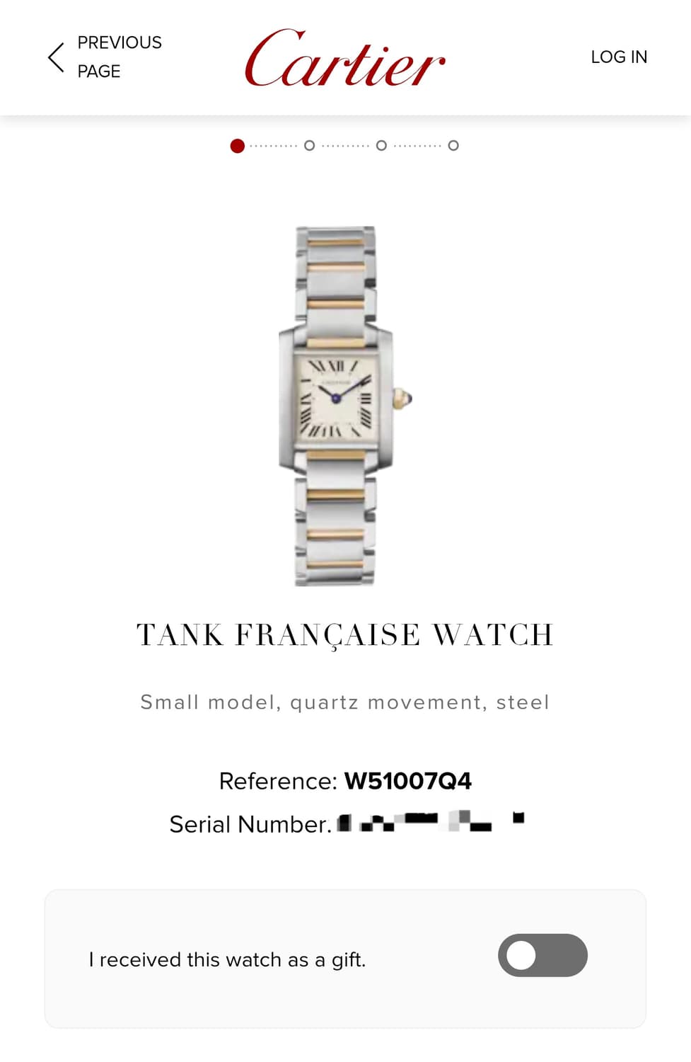 [까르띠에 정품보증서] 탱크 프랑세즈 18K 콤비 S 쿼츠 여성시계 07 상품이미지9