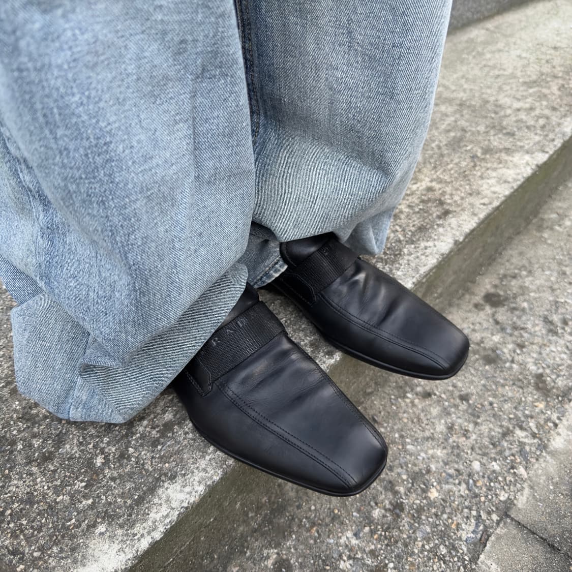 00s 빈티지 블락 프라다 스포츠 스퀘어 토 로퍼 상품이미지8