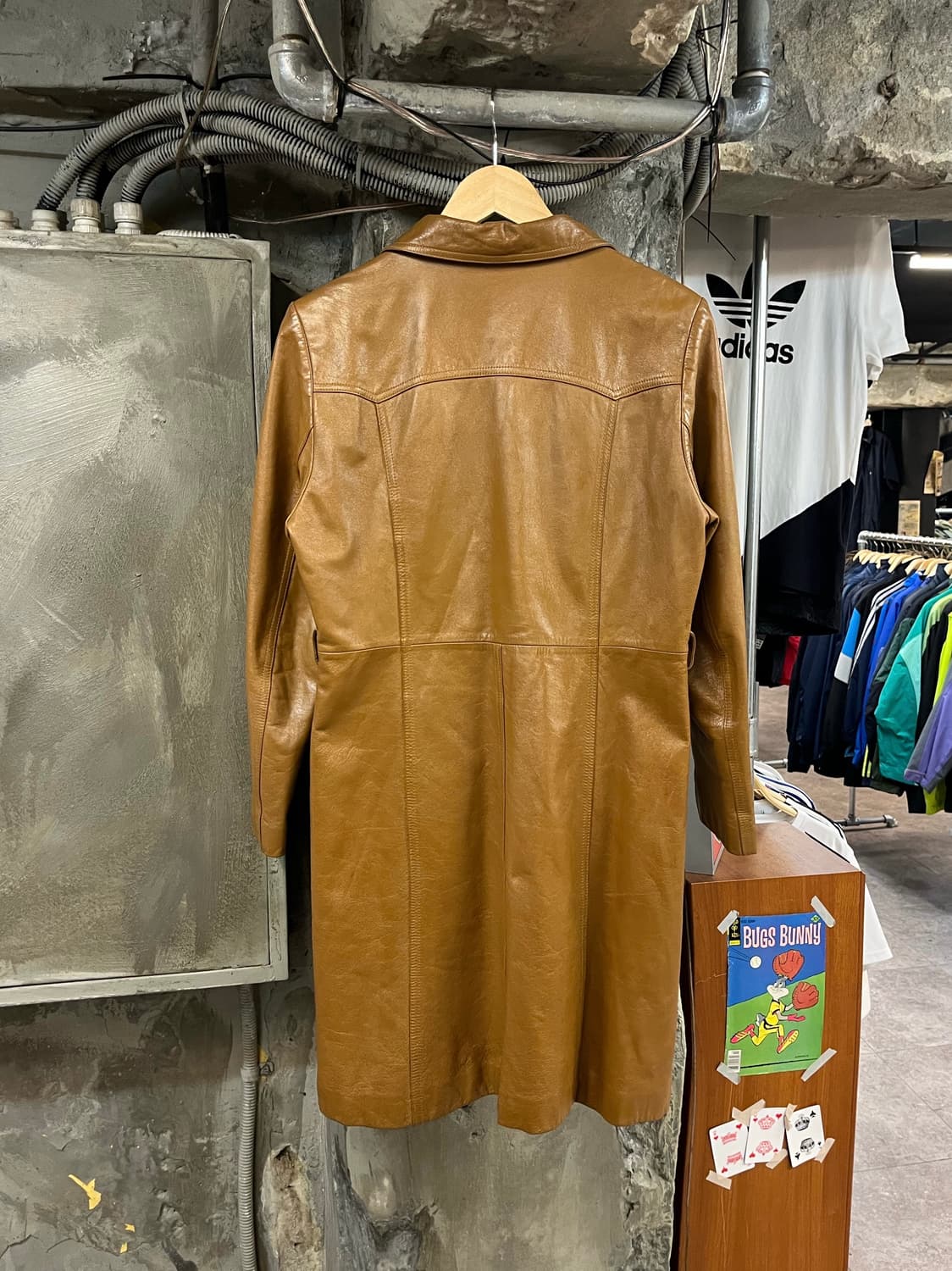 빈티지 소가죽 레더 롱 사죽 자켓 카멜 #csz2851 상품이미지2