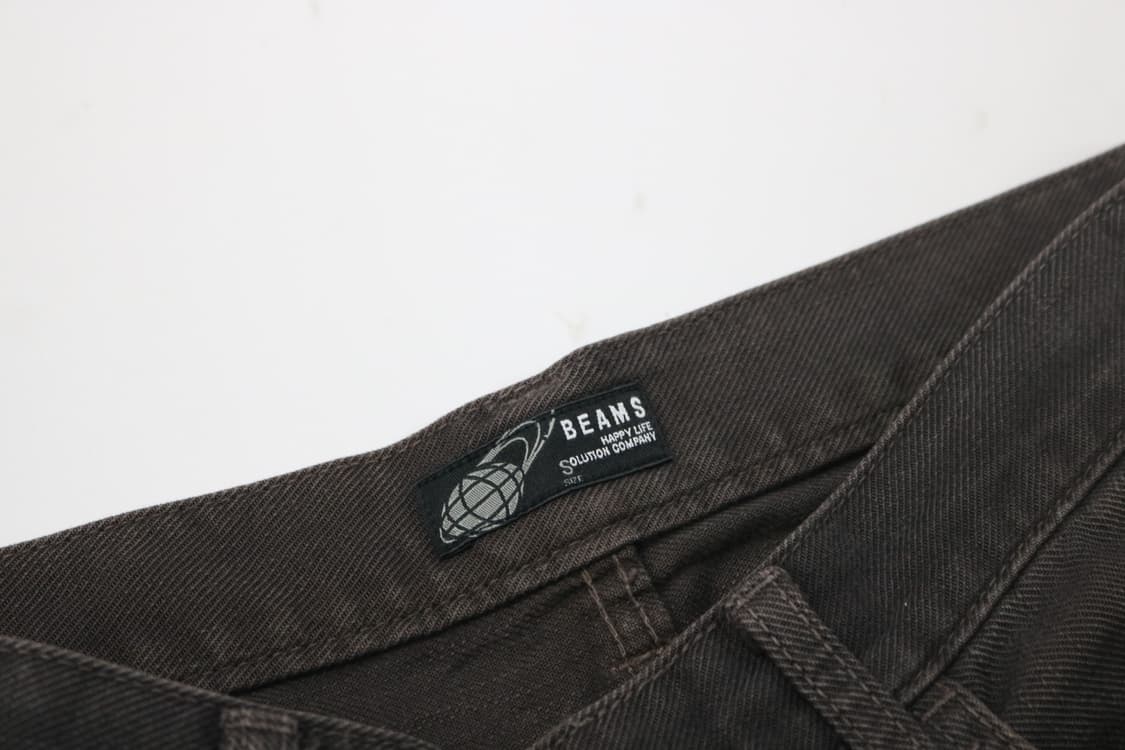 BEAMS 빔즈 빈티지 페이디드 브라운 슬림 스트레이트 팬츠 (S) 상품이미지5