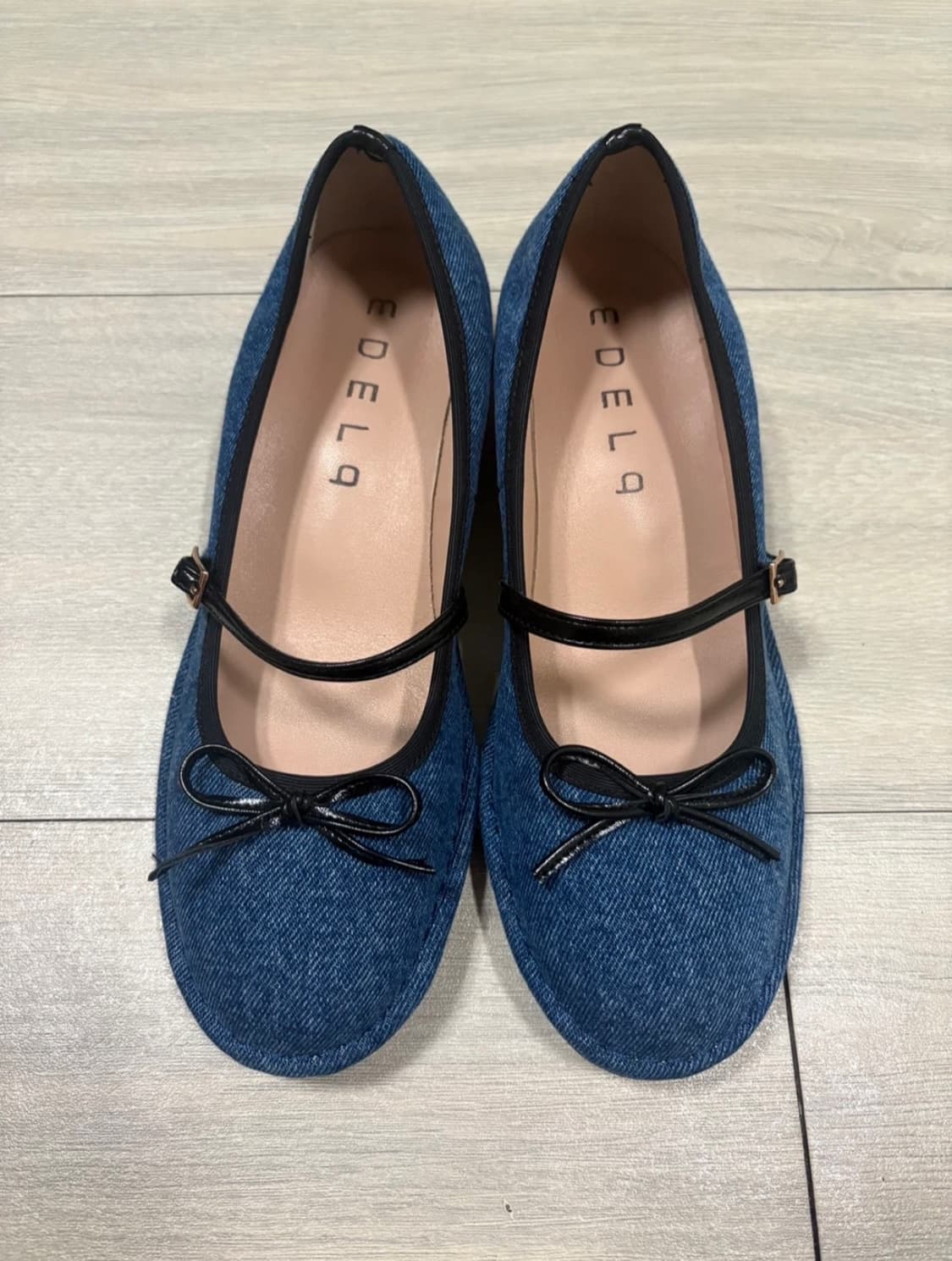 Ariel)데님 리본 메리제인 플랫슈즈 235사이즈 굽3.5cm 상품이미지9
