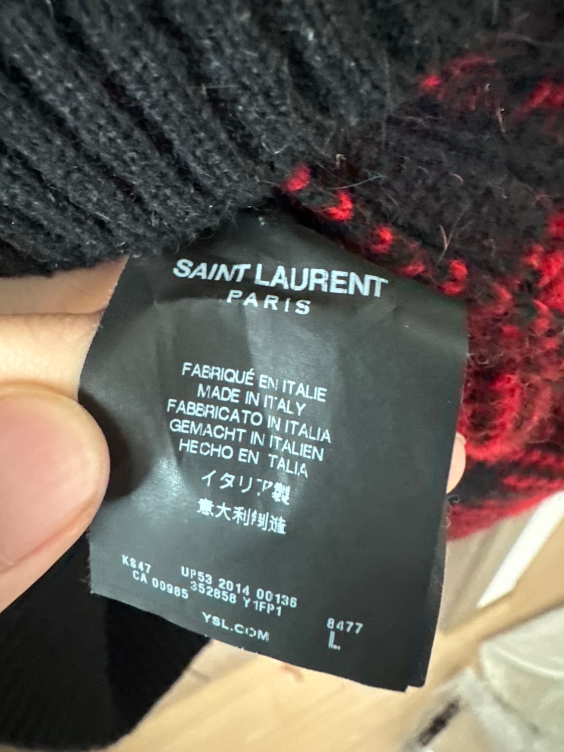 생로랑 14시즌 에디슬리먼 모크넥 체크니트 M 상품이미지4