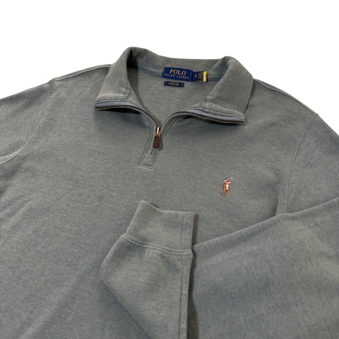 신형 QR라벨 폴로 랄프로렌 카키 반집업니트 상품이미지2